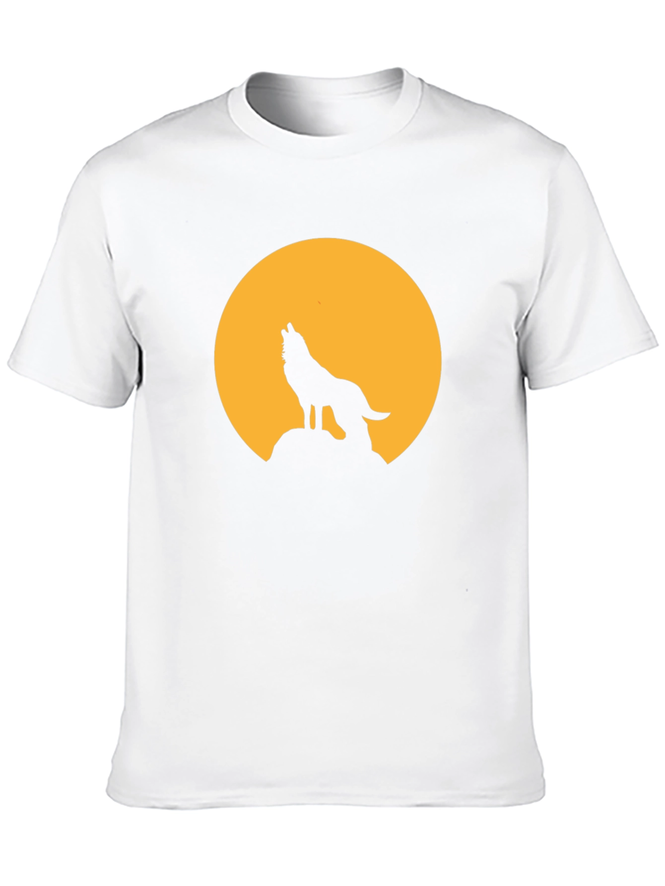 Wolf Howling at Moon Graphic Black T-Shirt