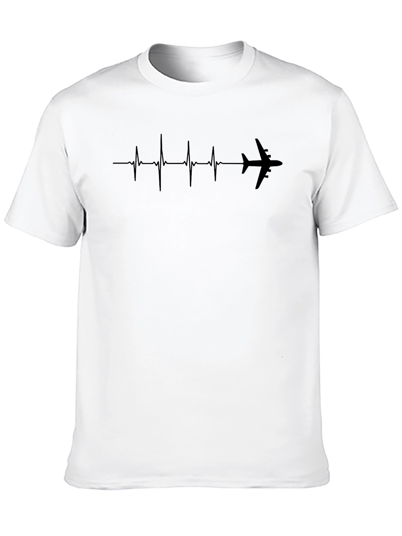 Pilot Heartbeat Black T-Shirt - Aviation Lover Tee
