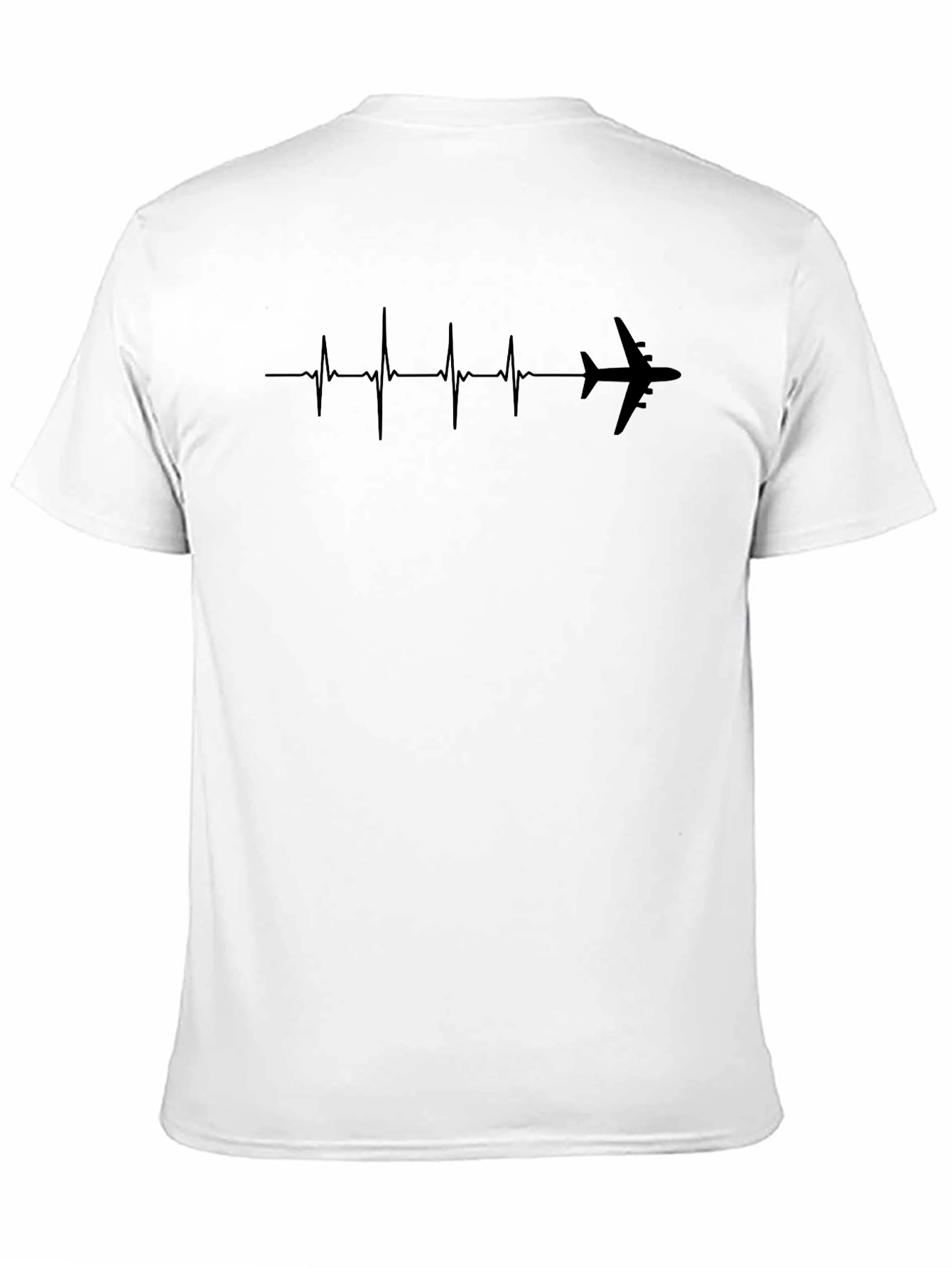 Pilot Heartbeat Black T-Shirt - Aviation Lover Tee