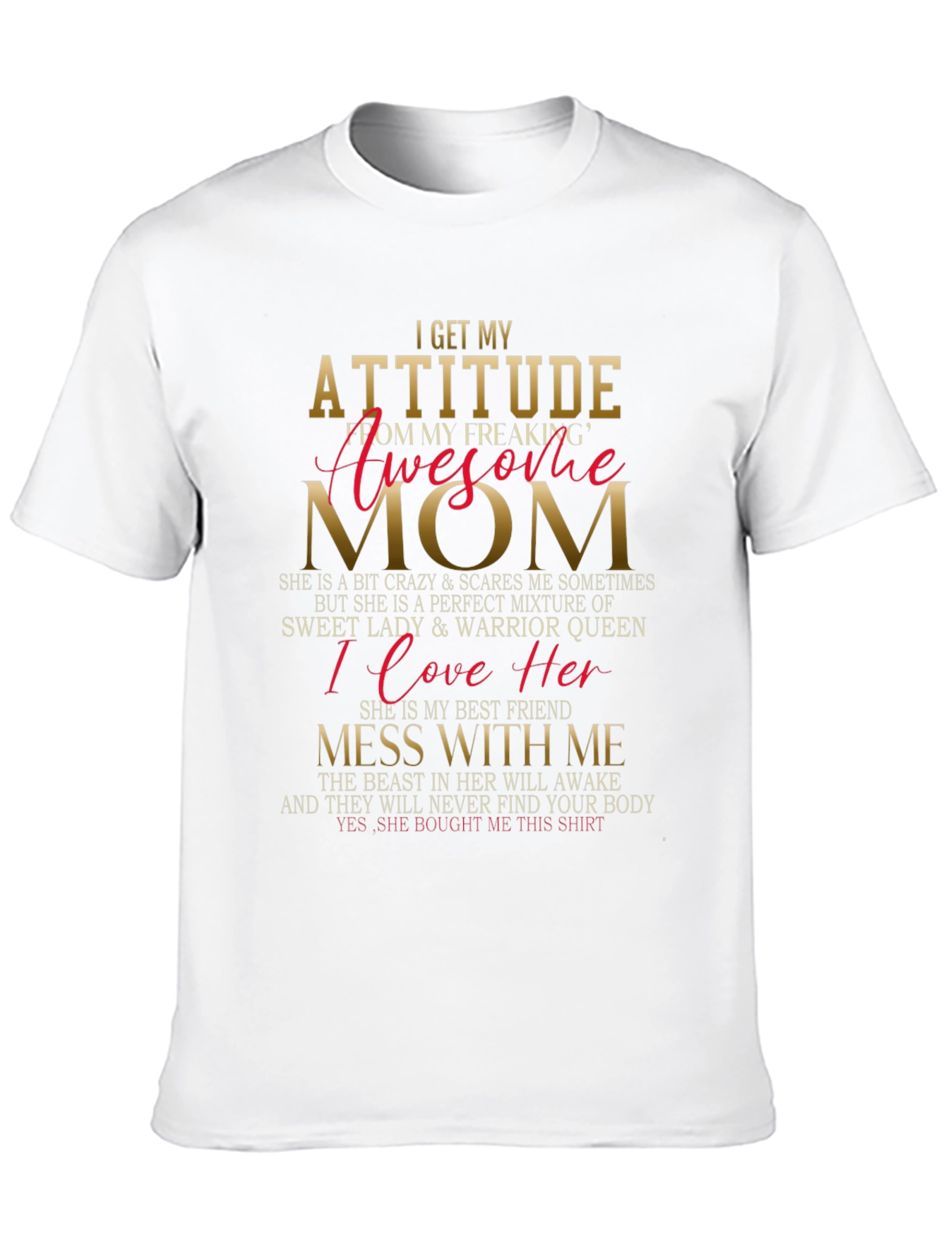 Attitude Awesome Mom Graphic T-Shirt