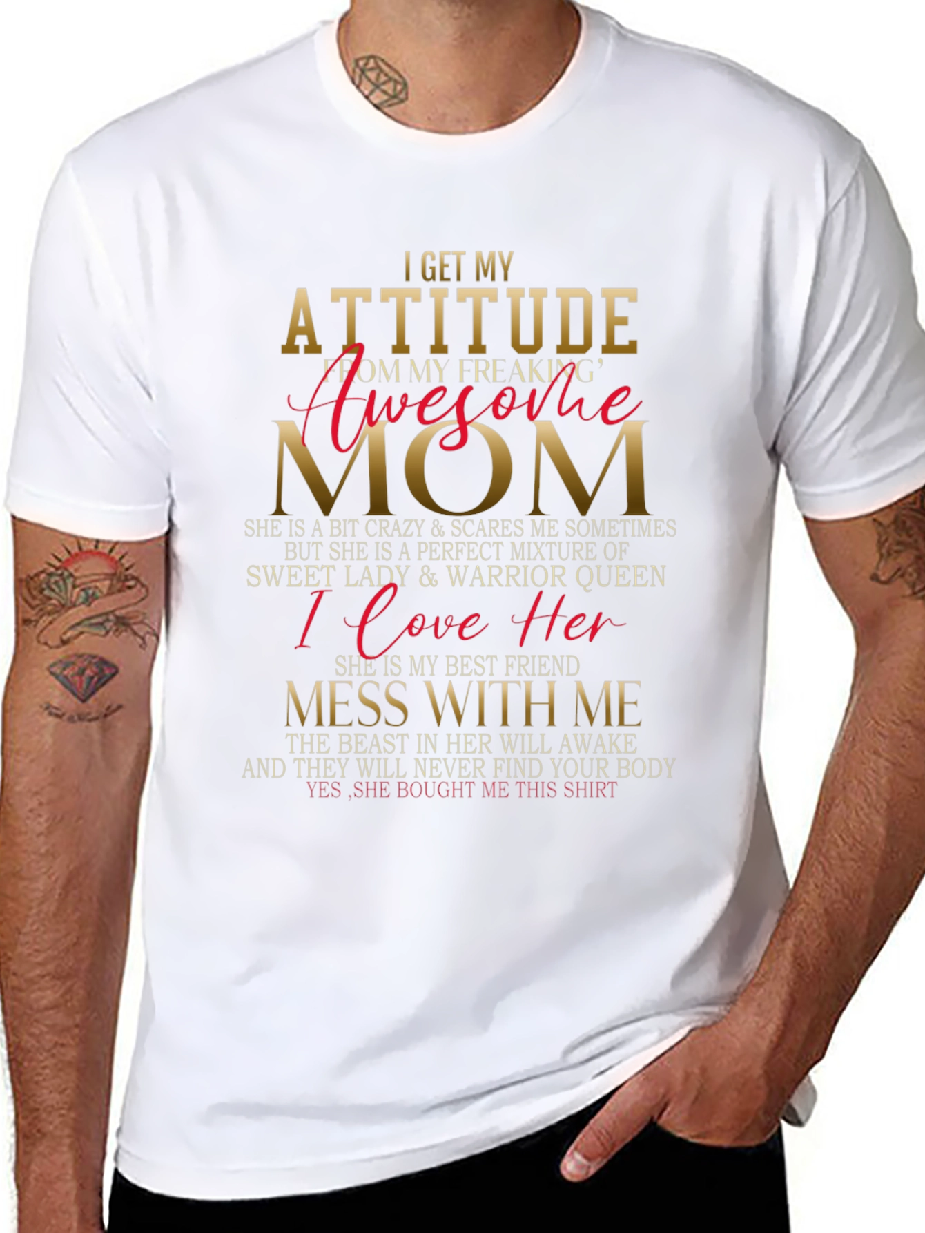 Attitude Awesome Mom Graphic T-Shirt