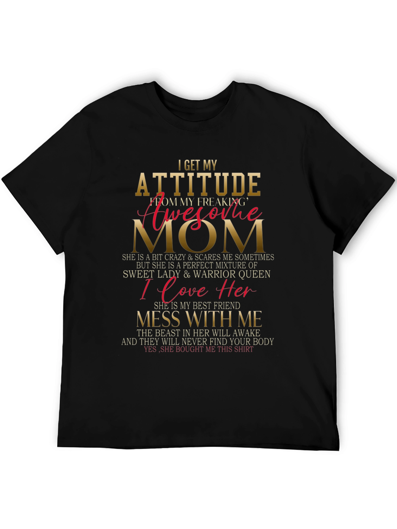 Attitude Awesome Mom Graphic T-Shirt