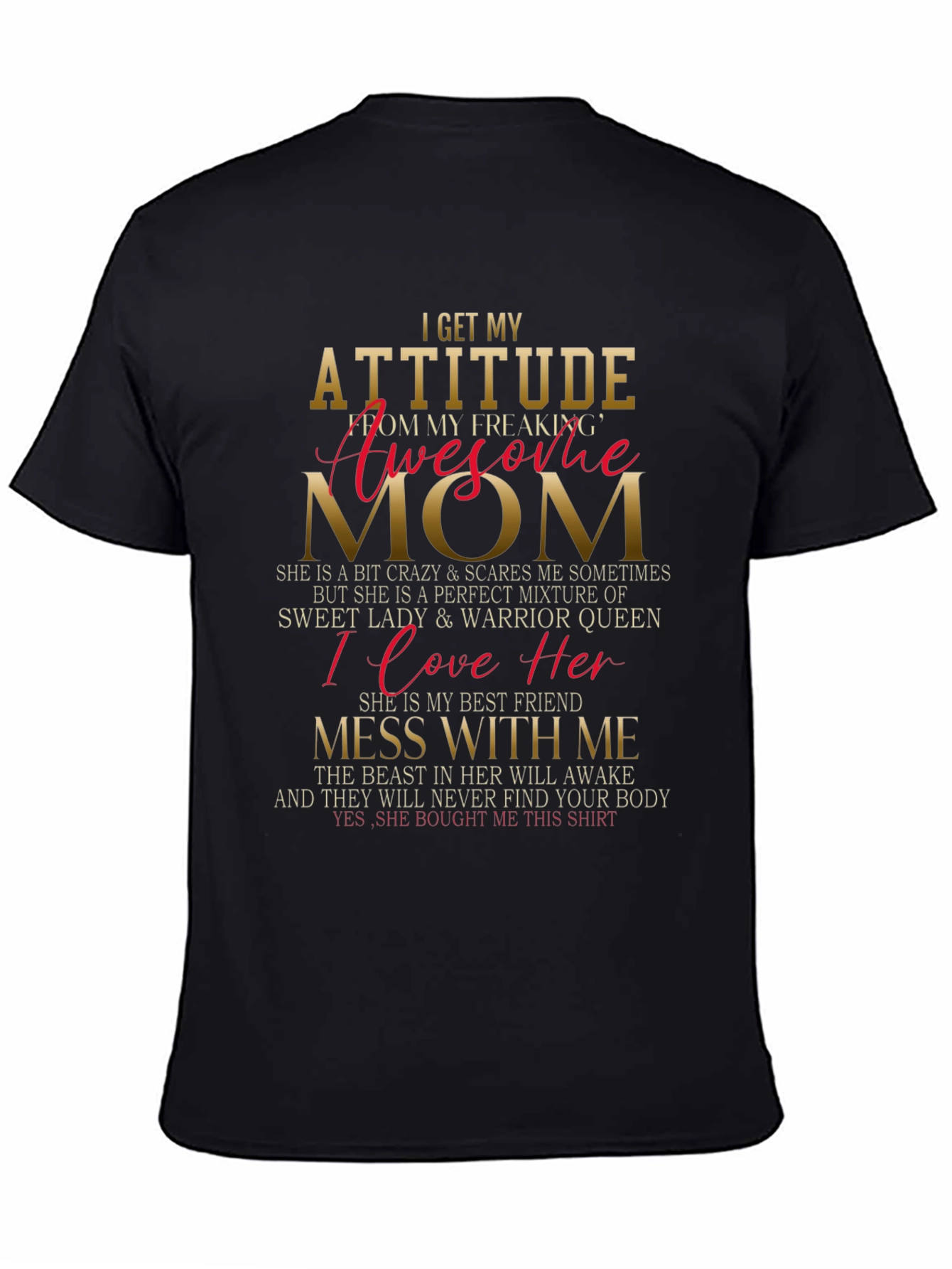 Attitude Awesome Mom Graphic T-Shirt