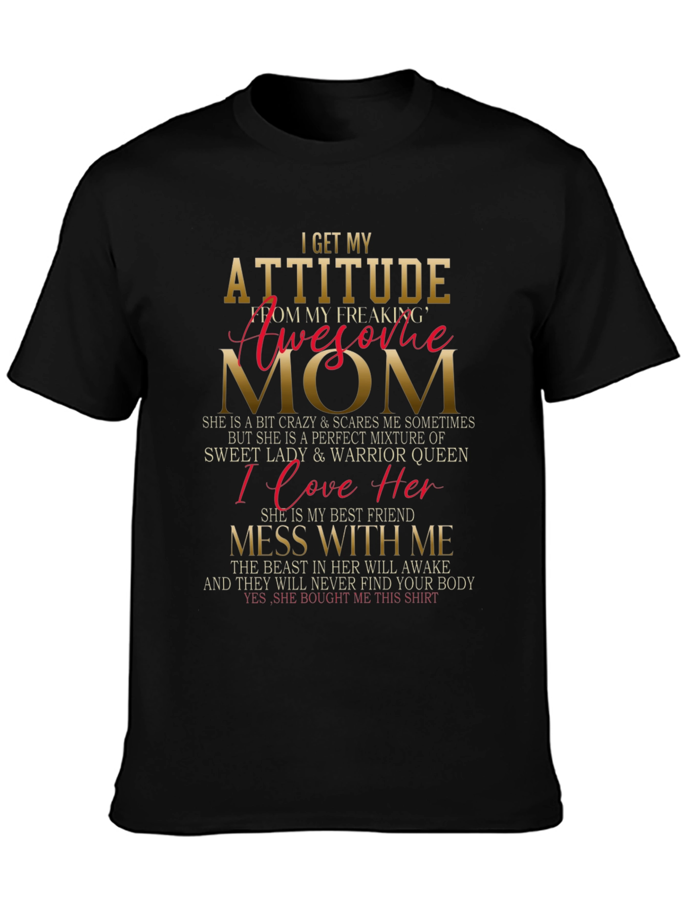 Attitude Awesome Mom Graphic T-Shirt
