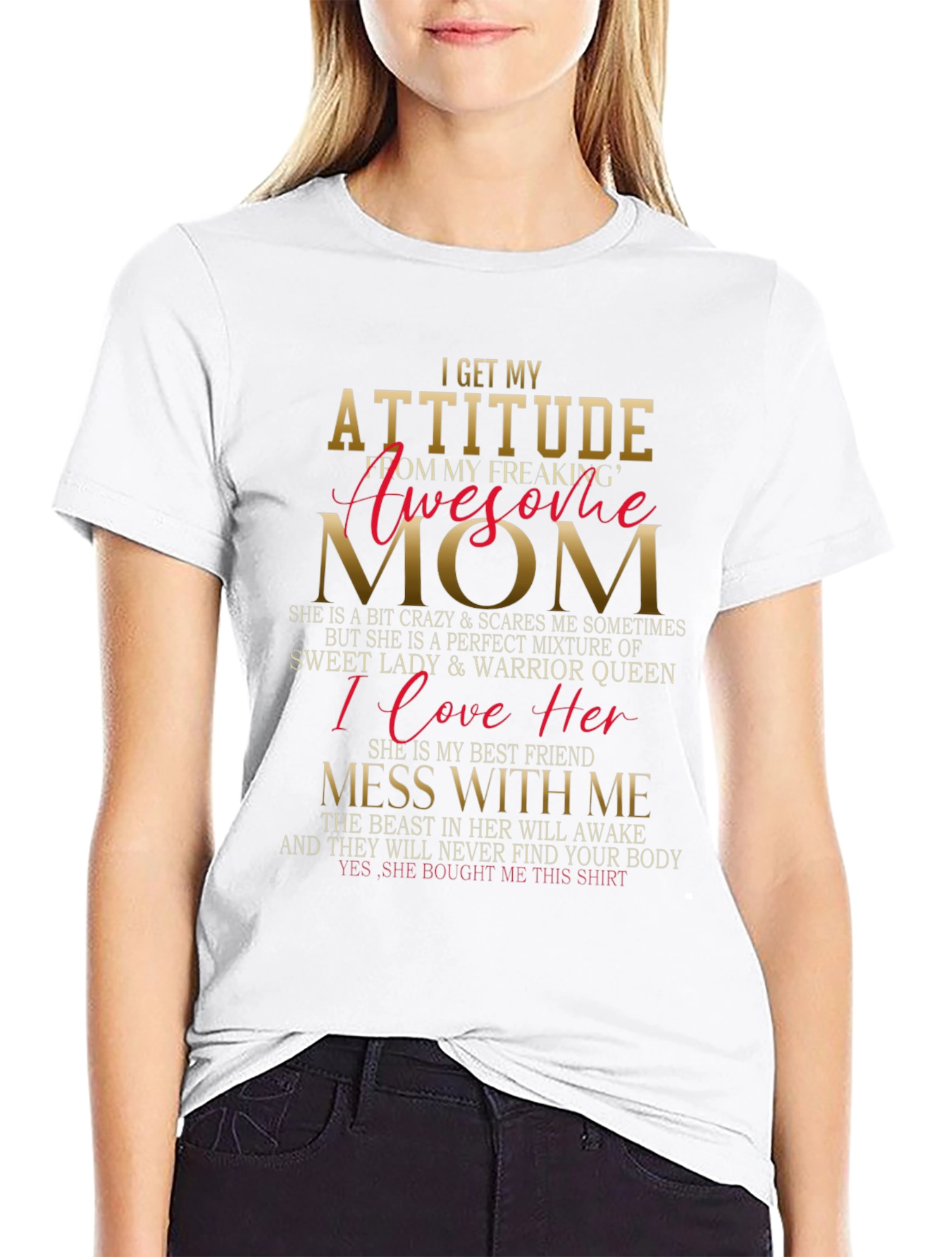 Attitude Awesome Mom Graphic T-Shirt