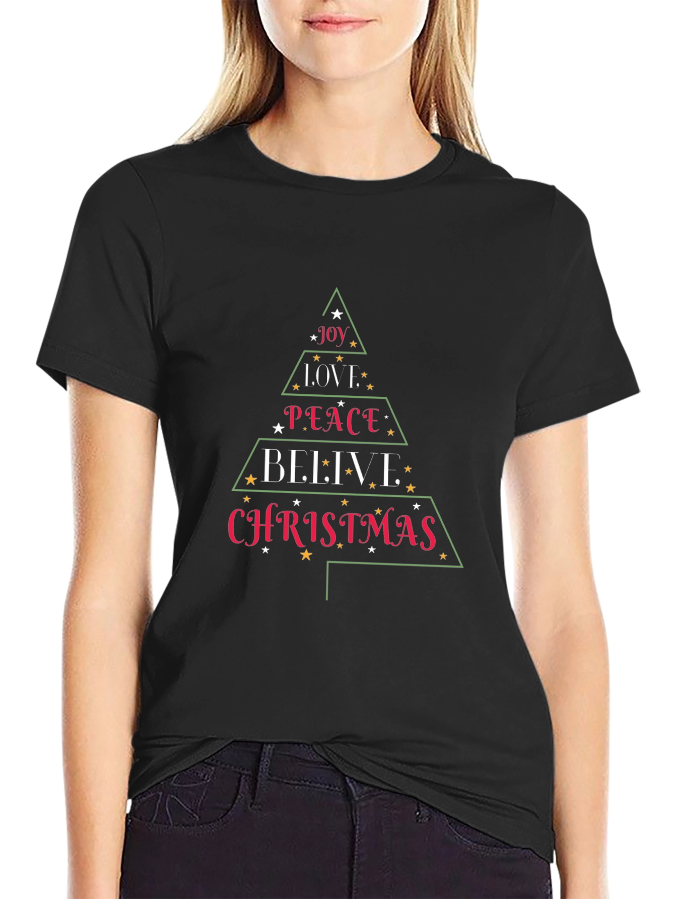 Christmas Tree T-Shirt Holiday Joy Peace Love