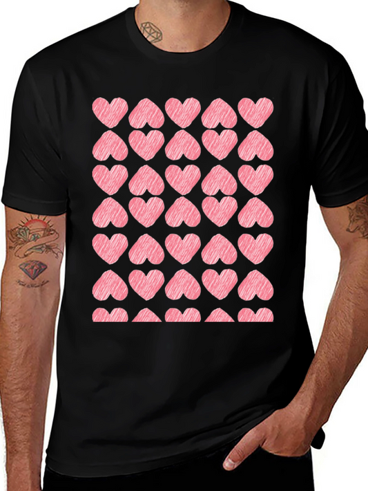 Heart Scribble Graphic Black T-Shirt