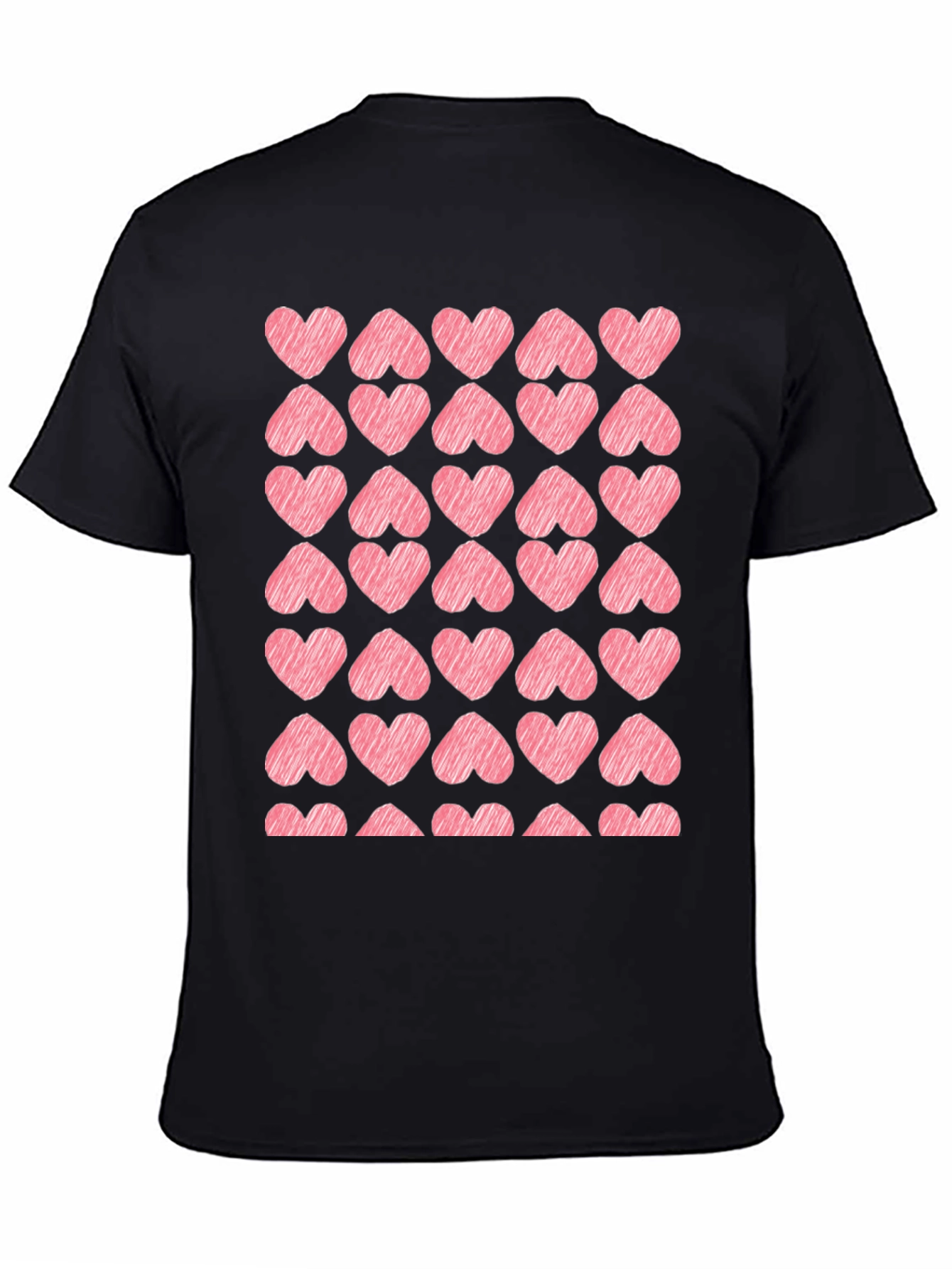 Heart Scribble Graphic Black T-Shirt