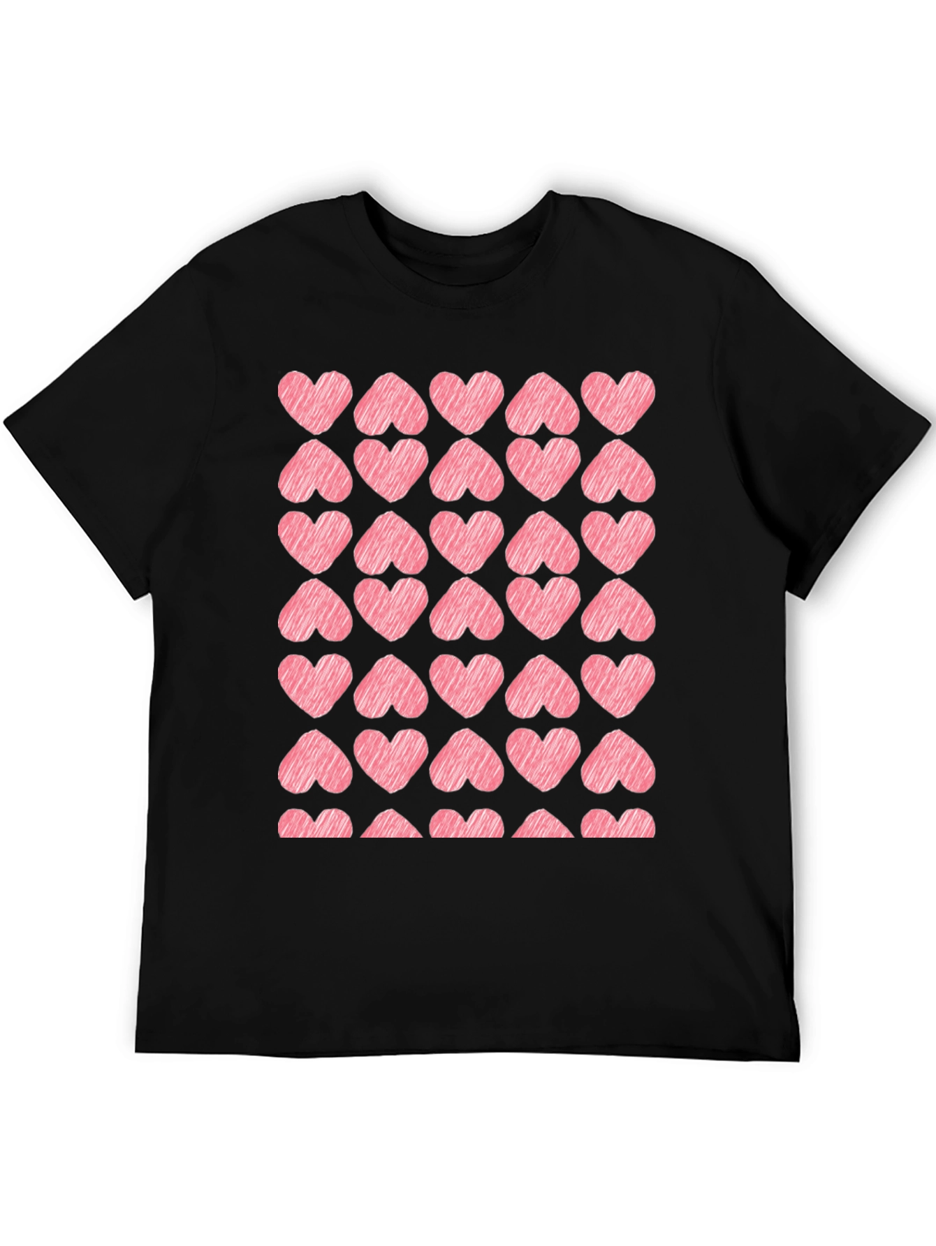 Heart Scribble Graphic Black T-Shirt