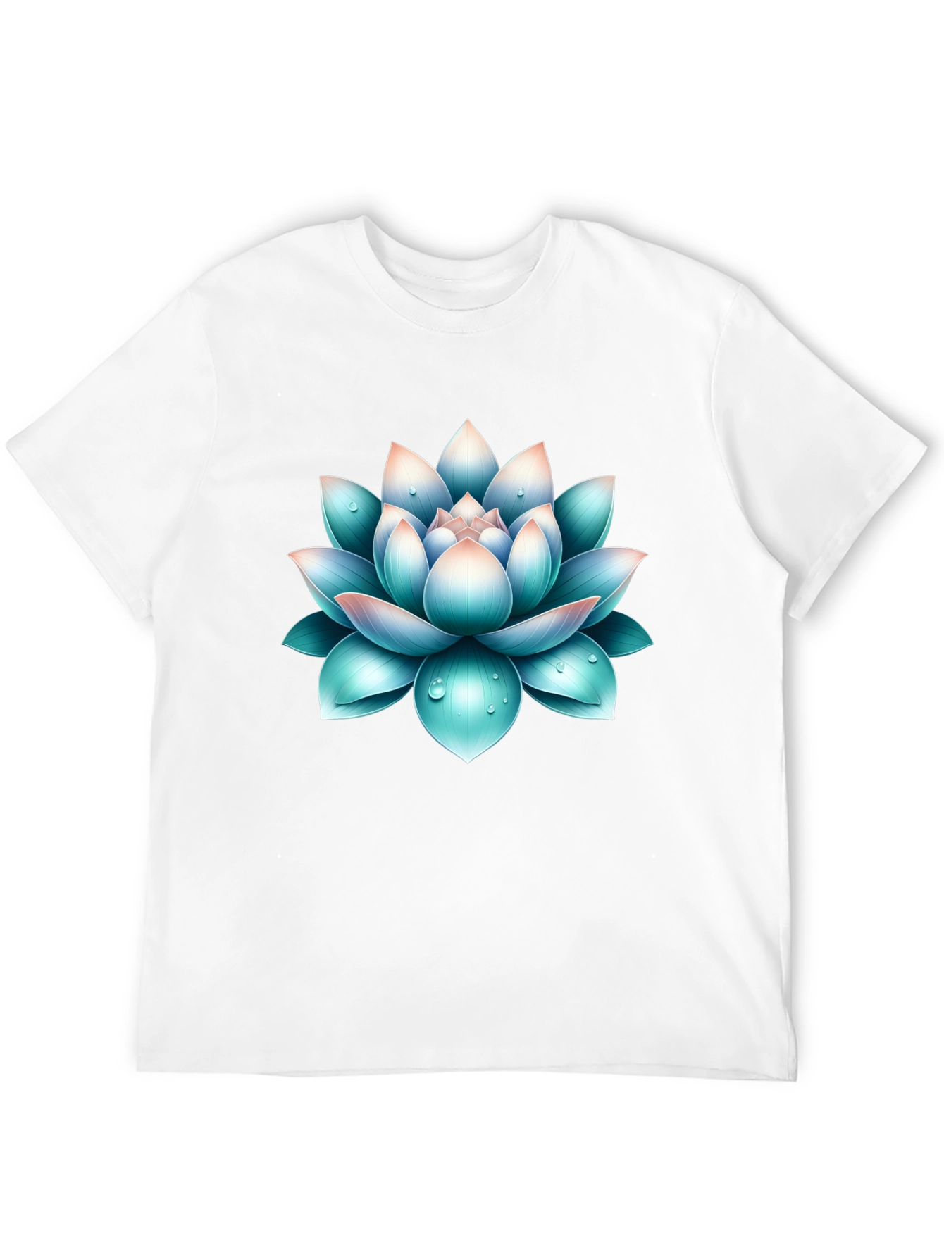 Lotus Flower Graphic Print Black T-Shirt