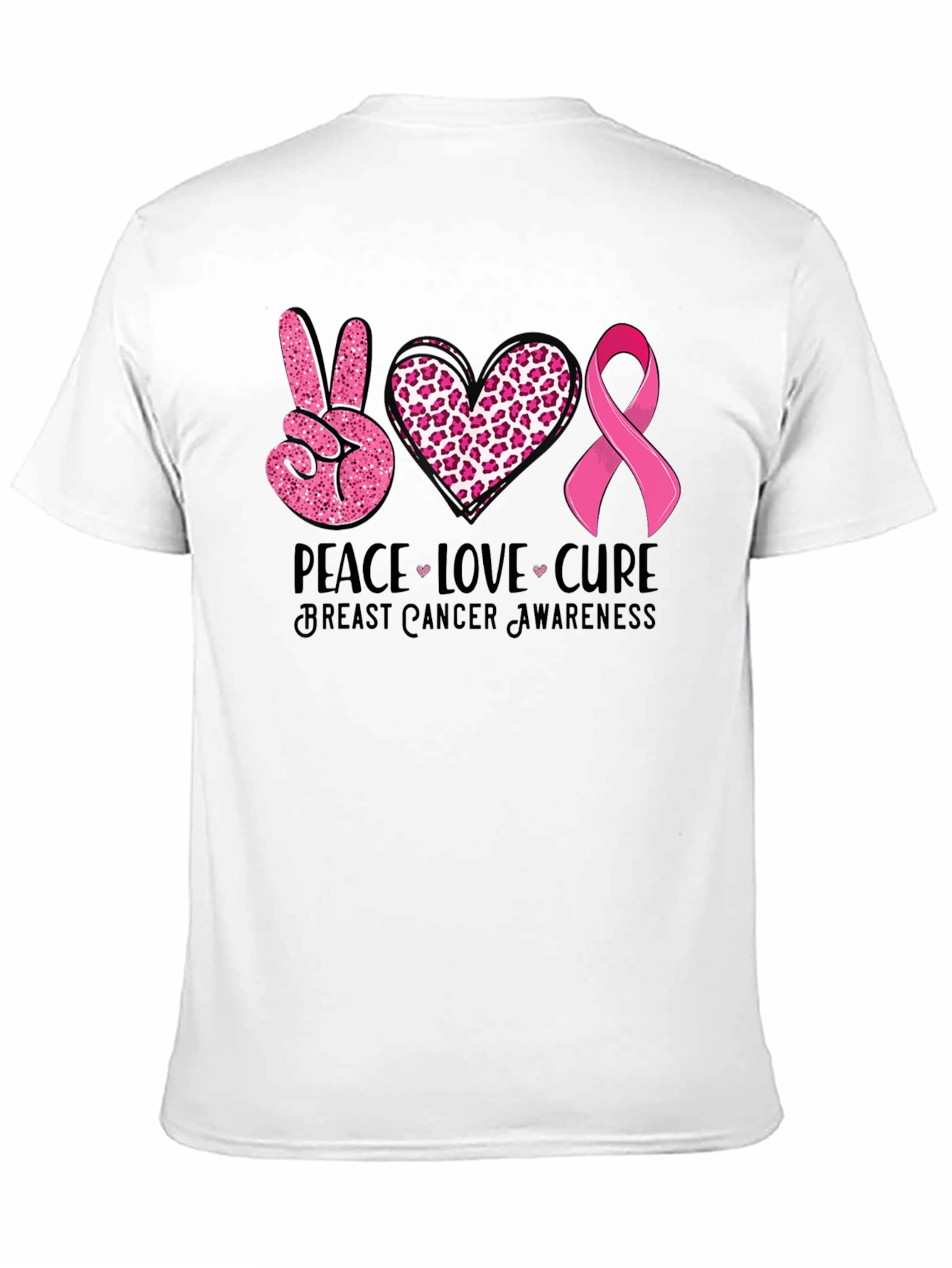 Peace Love Cure Breast Cancer Awareness T-Shirt