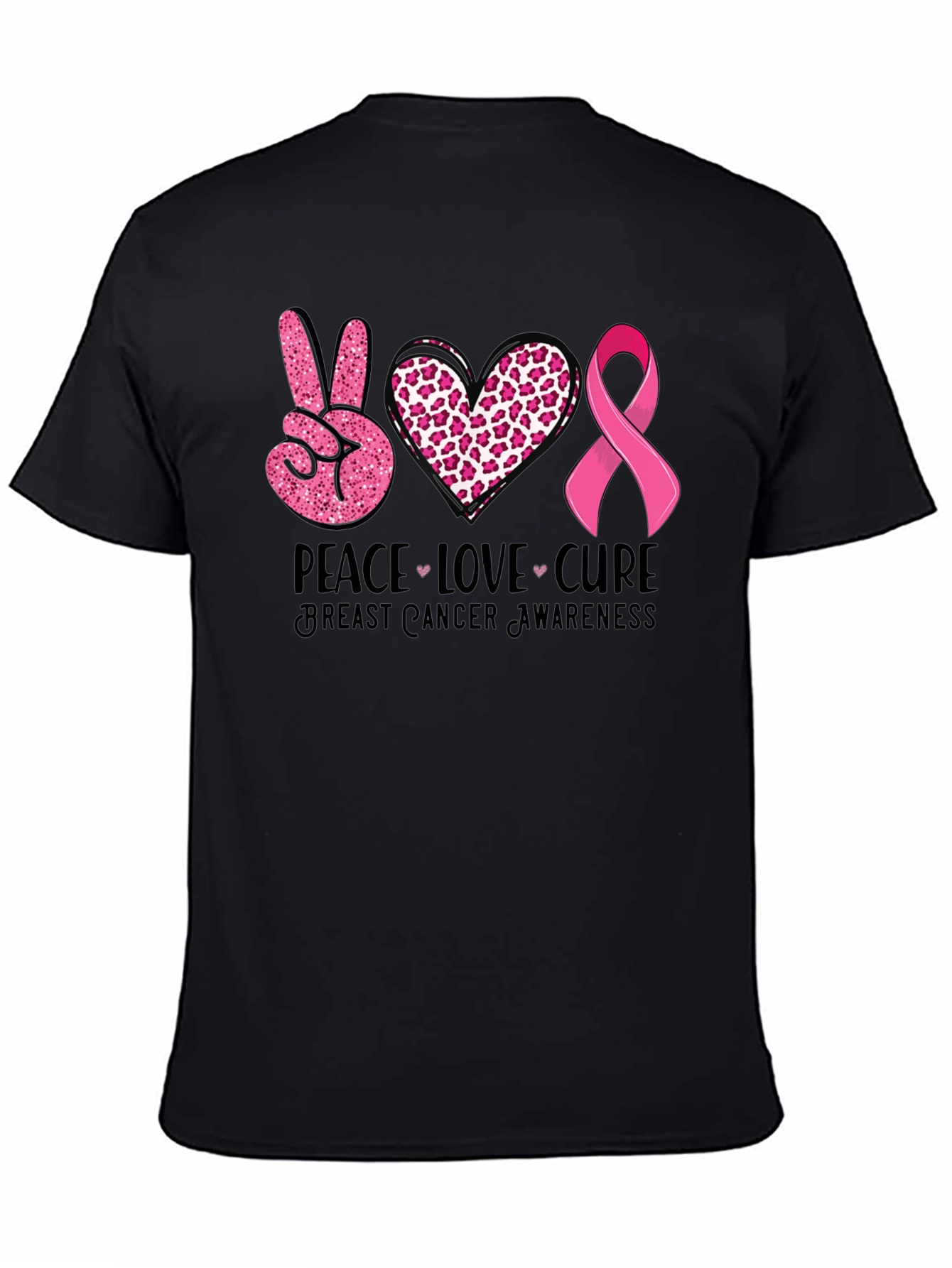 Peace Love Cure Breast Cancer Awareness T-Shirt