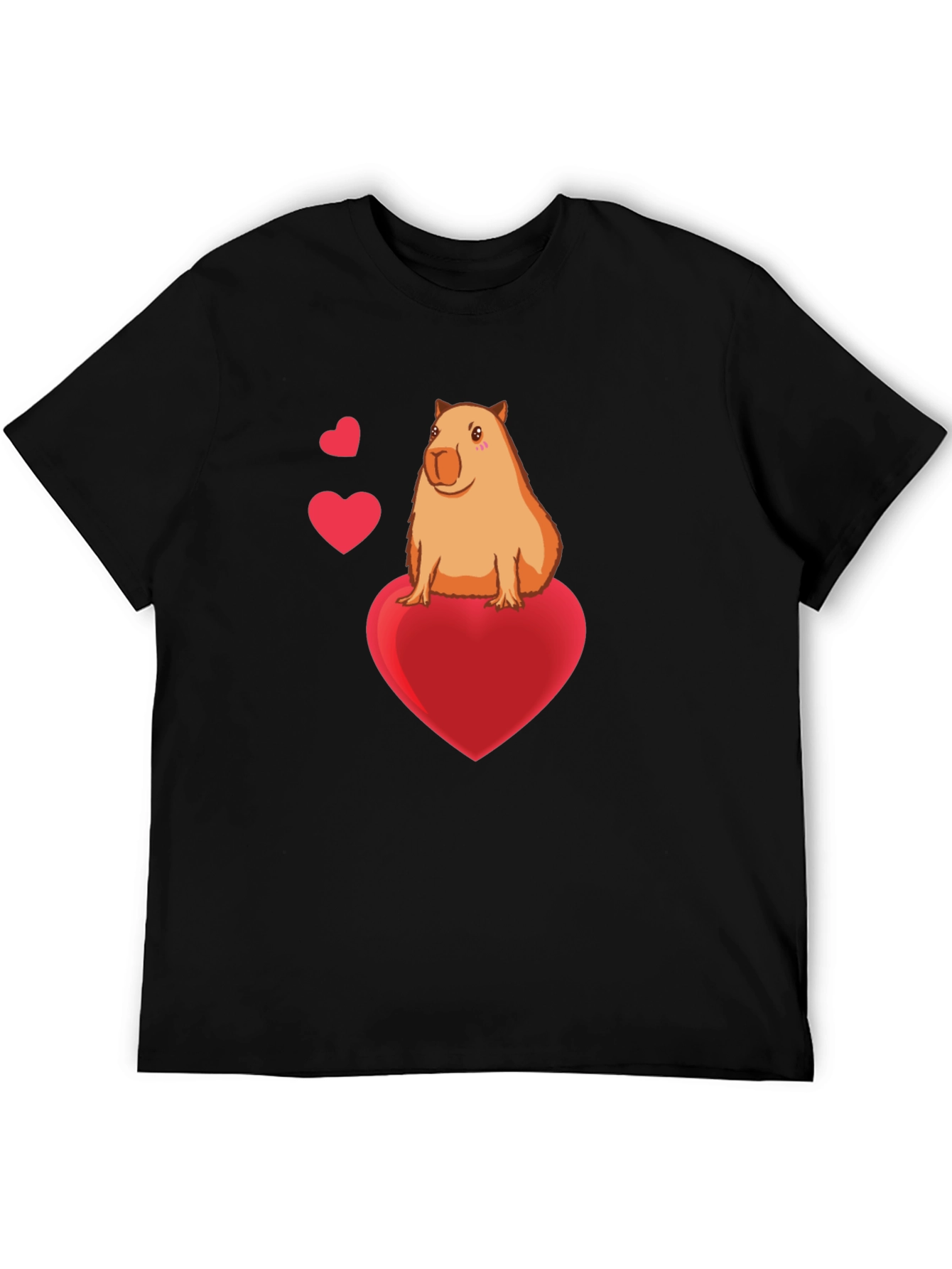 Capybara Heart Graphic Tee - Cute Animal Lover Shirt