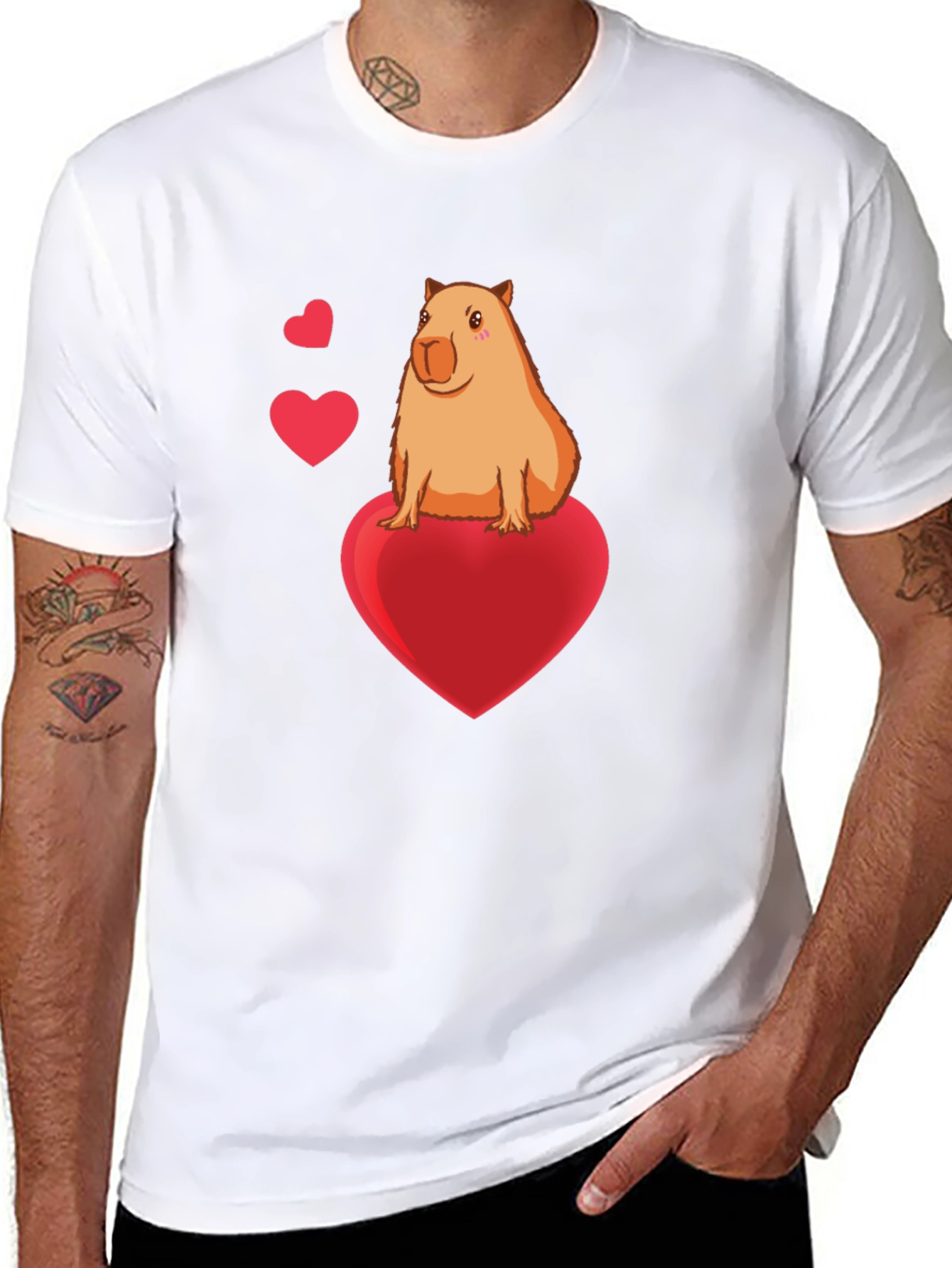 Capybara Heart Graphic Tee - Cute Animal Lover Shirt