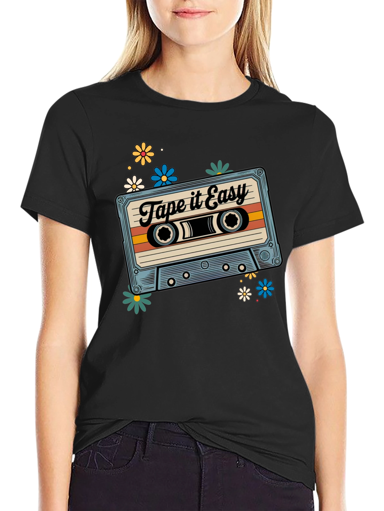 Retro Tape It Easy Cassette Graphic Tee
