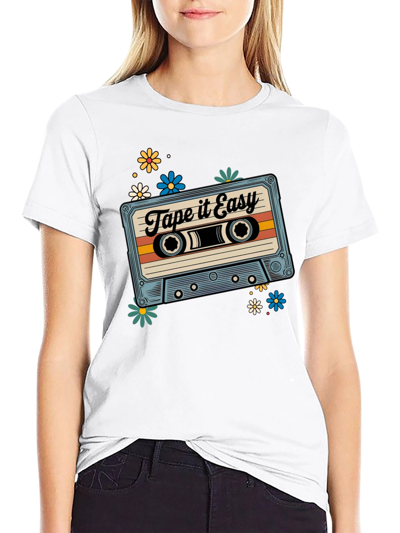 Retro Tape It Easy Cassette Graphic Tee