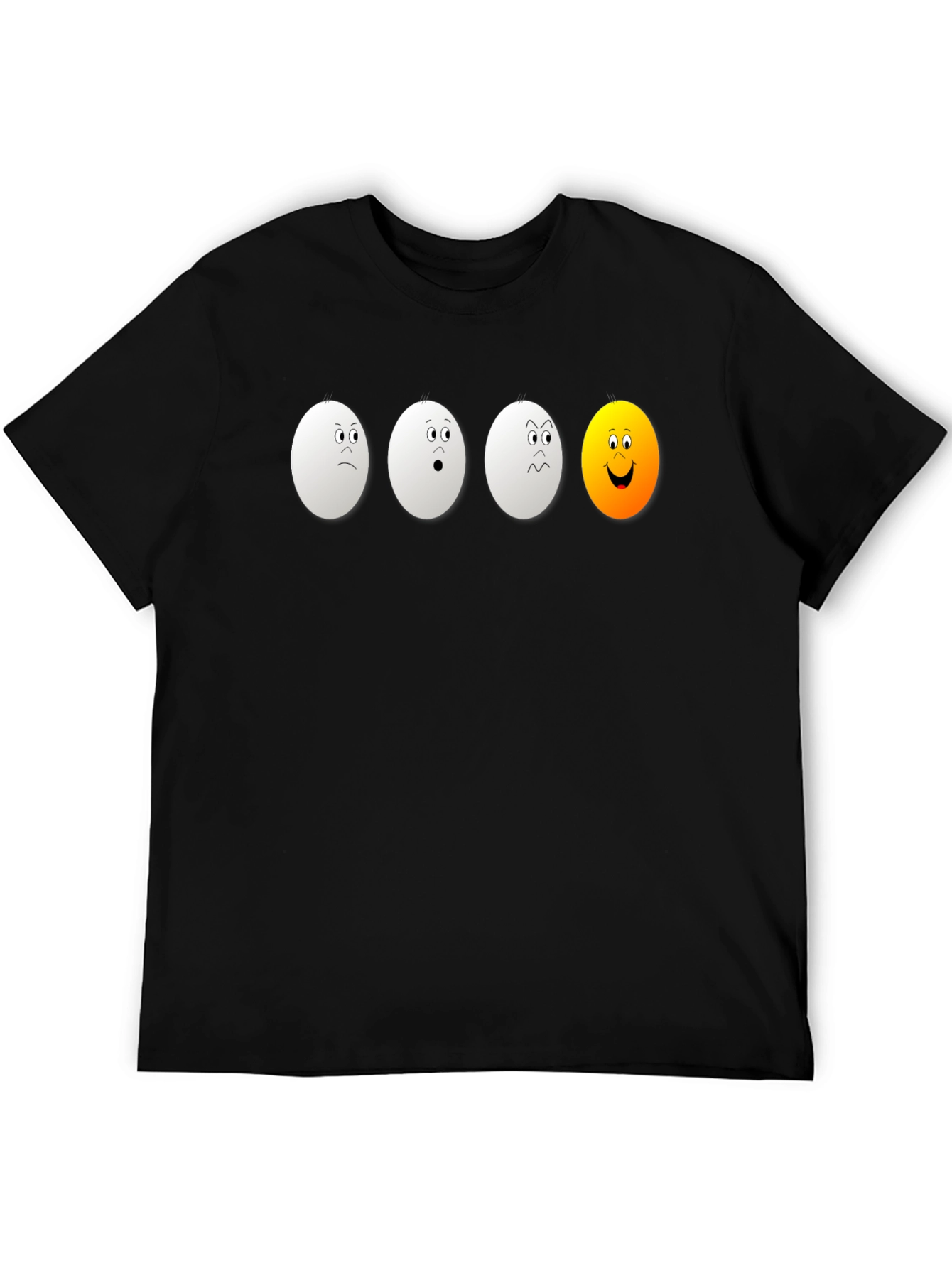 Egg Expression Black T-Shirt: Unique & Funny