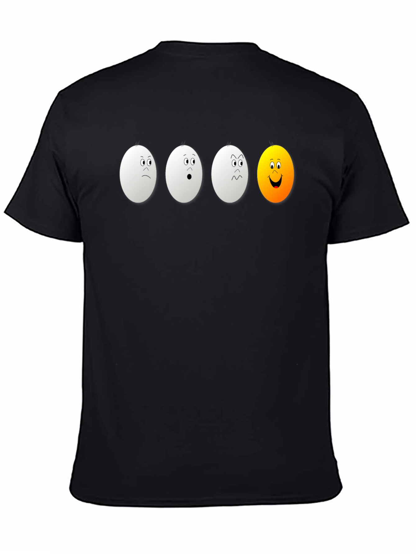 Egg Expression Black T-Shirt: Unique & Funny