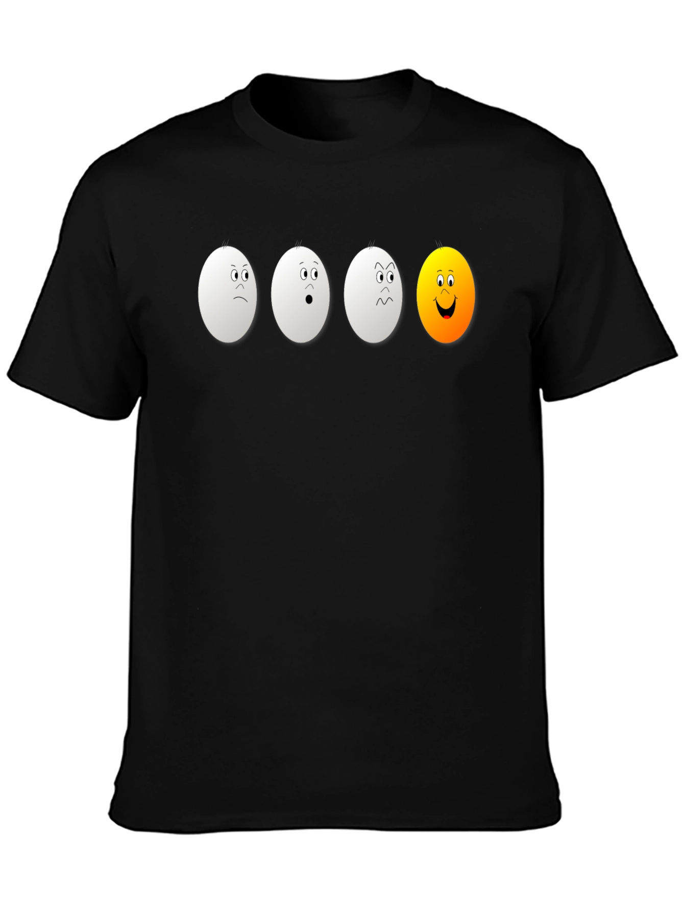 Egg Expression Black T-Shirt: Unique & Funny