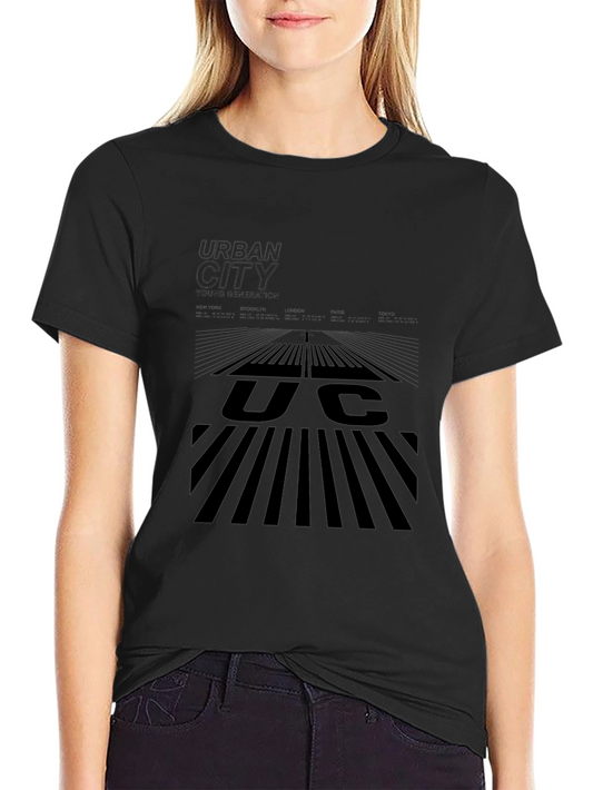 Urban City Black Graphic T-Shirt