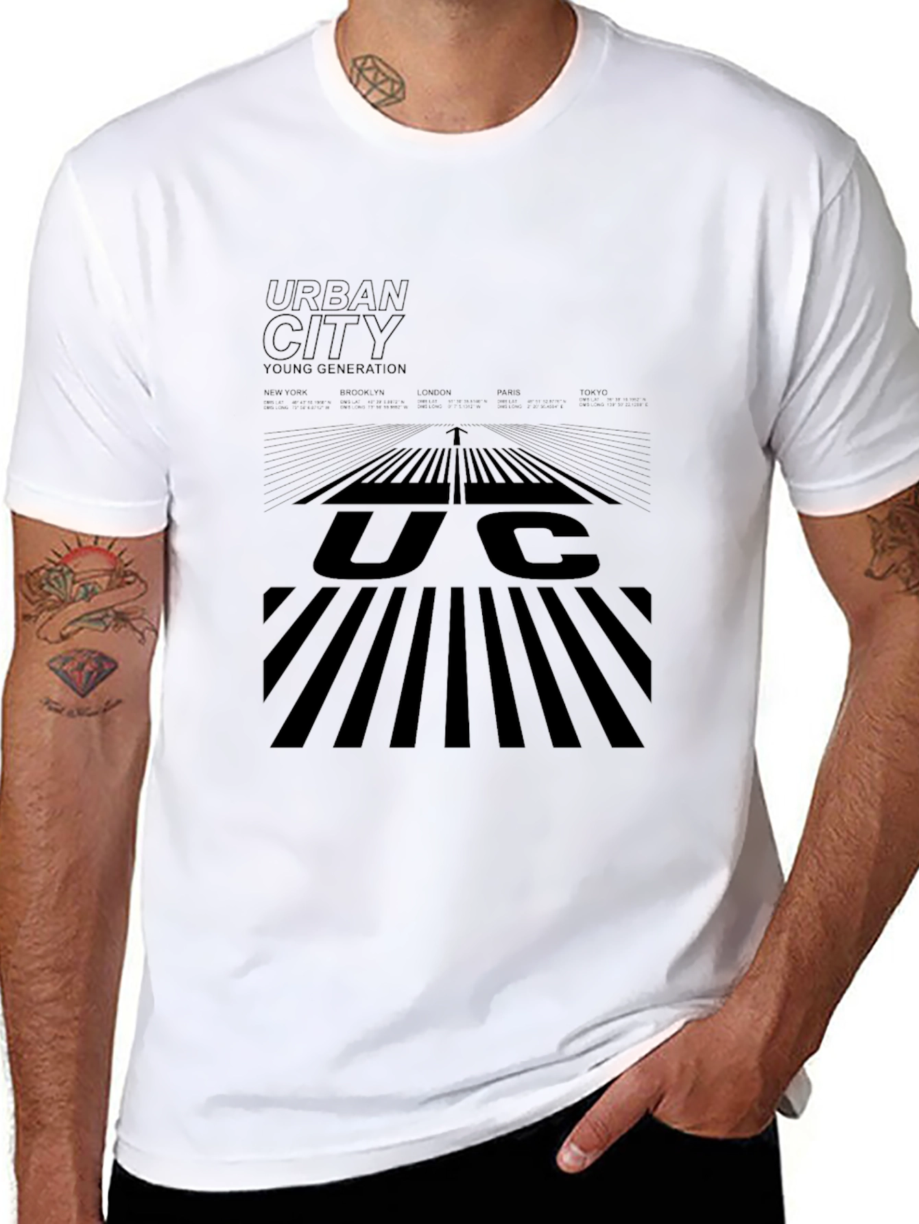 Urban City Black Graphic T-Shirt