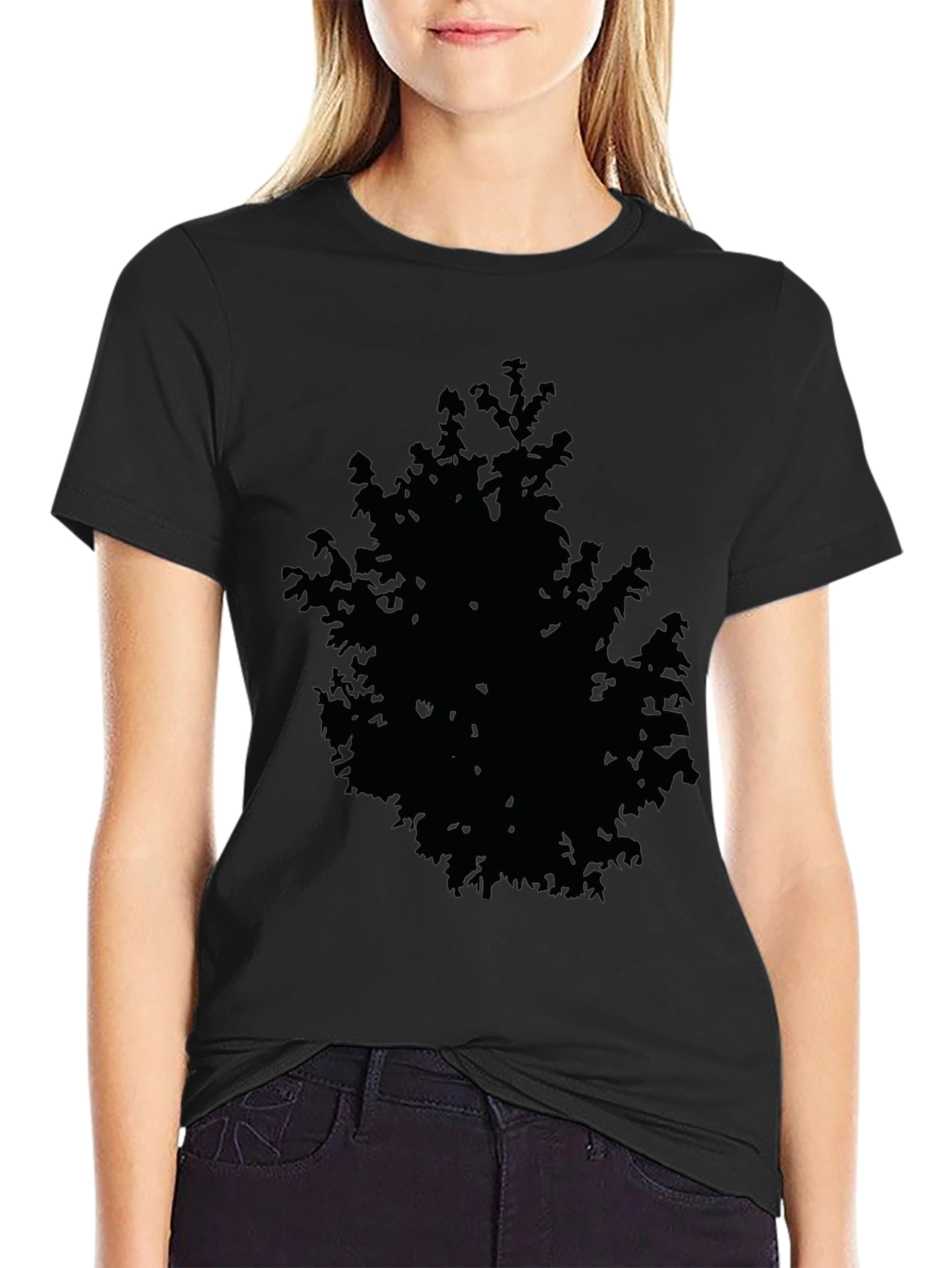 Black Tree Silhouette Graphic Tee - Mens Casual Shirt