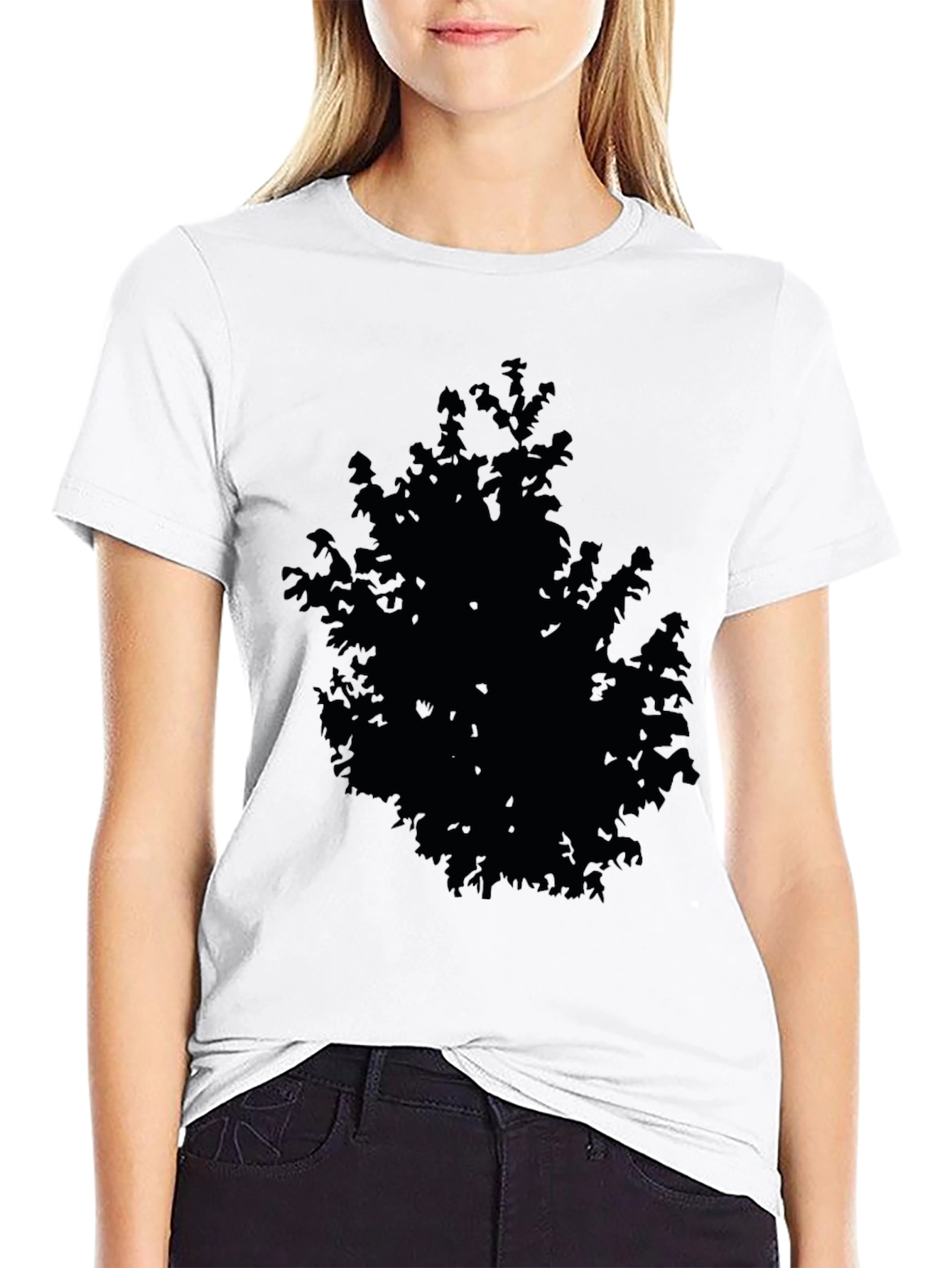 Black Tree Silhouette Graphic Tee - Mens Casual Shirt