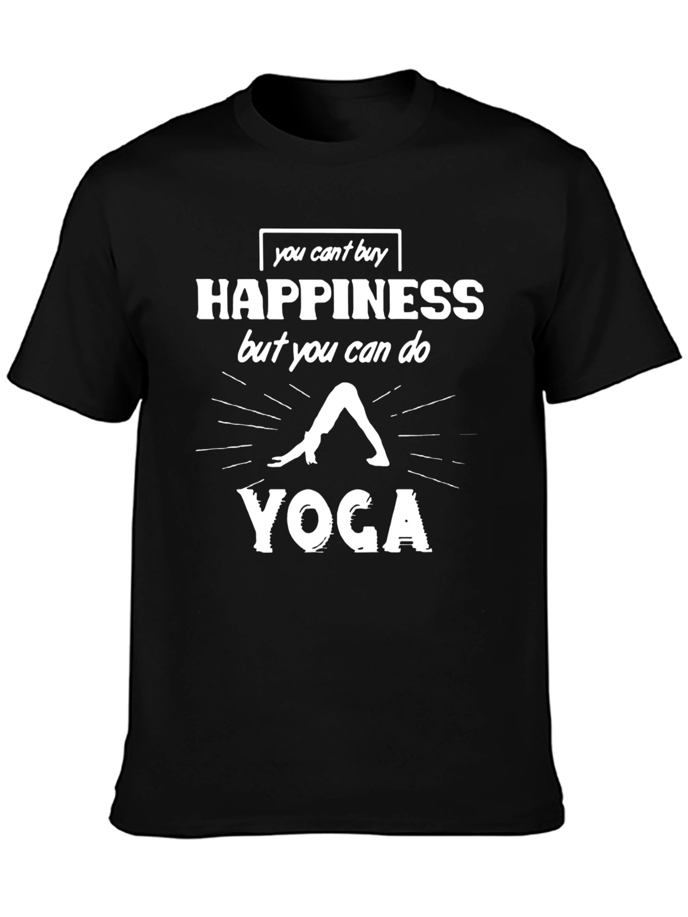 Yoga Happiness Black T-Shirt