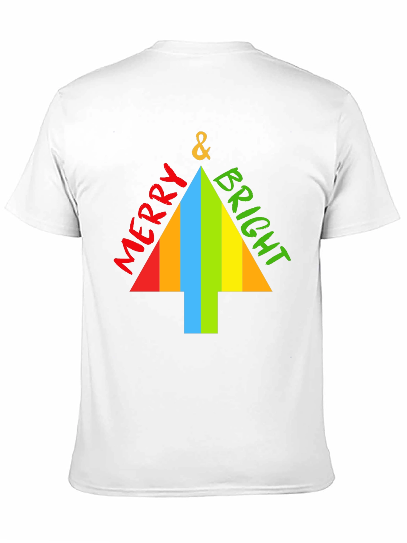 Merry & Bright Christmas Tree Graphic Tee - Black