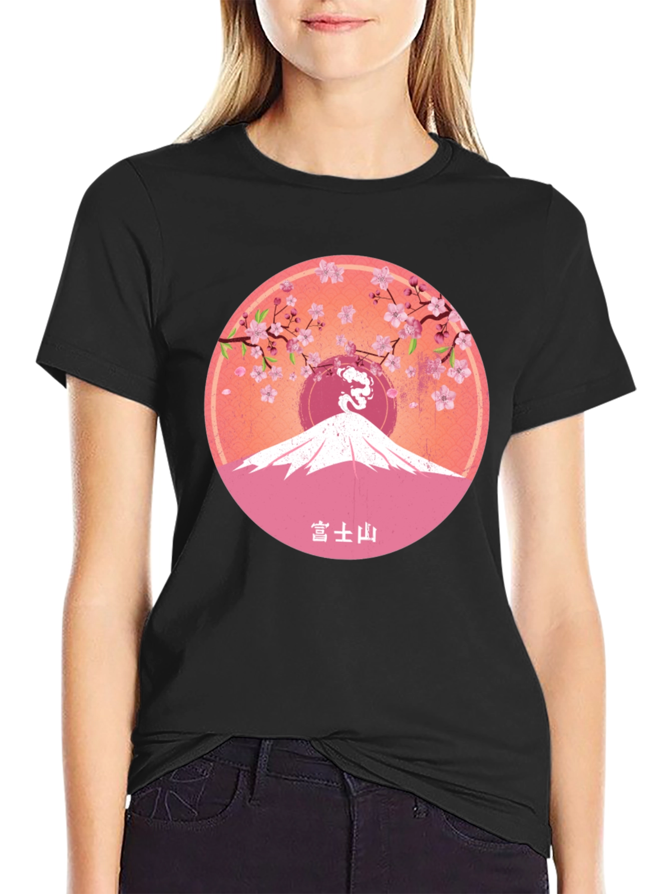 Mount Fuji Cherry Blossom Graphic Tee