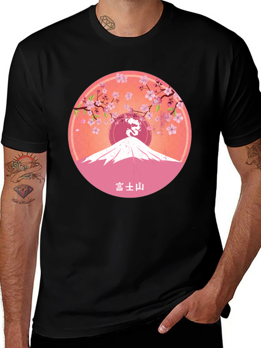 Mount Fuji Cherry Blossom Graphic Tee