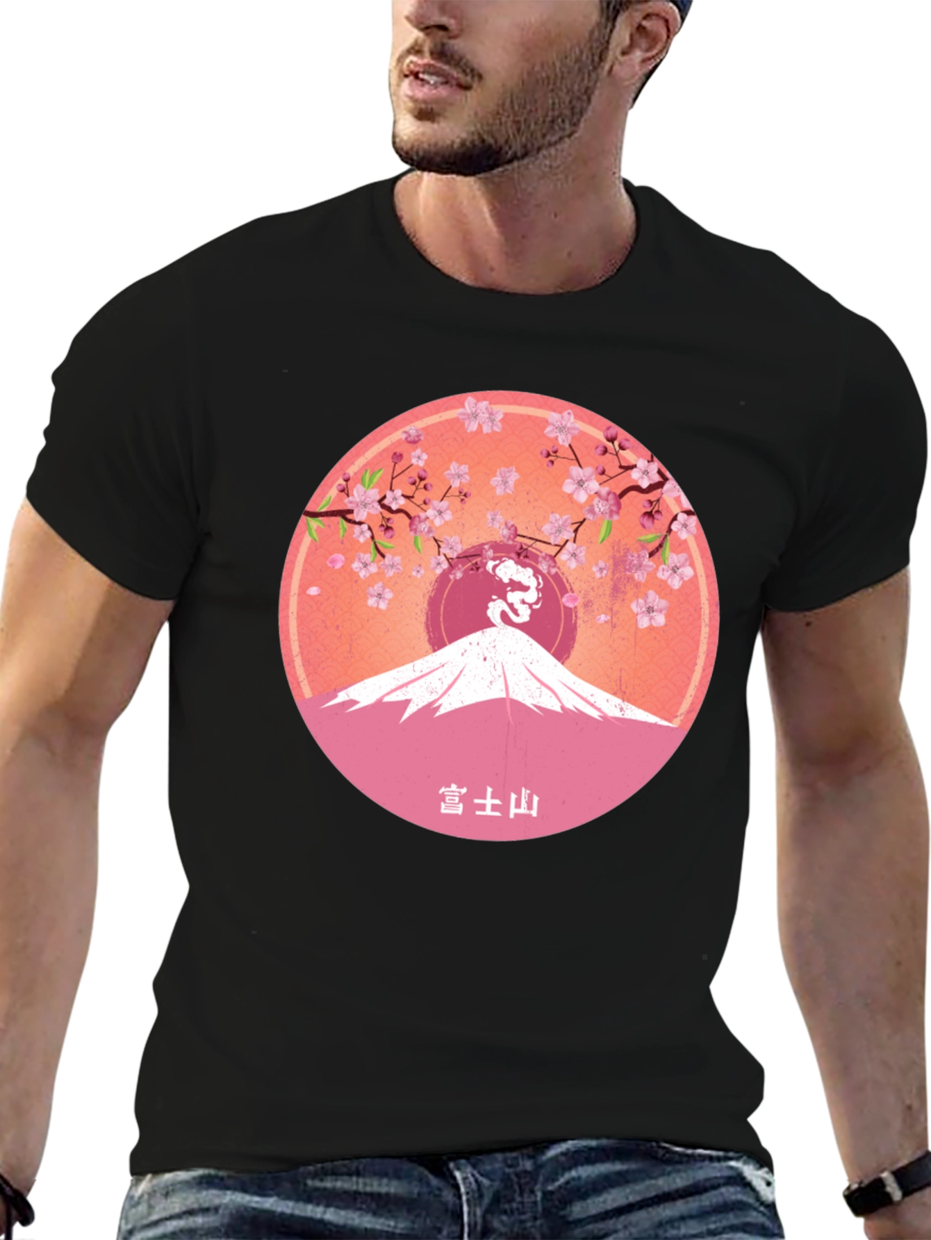 Mount Fuji Cherry Blossom Graphic Tee
