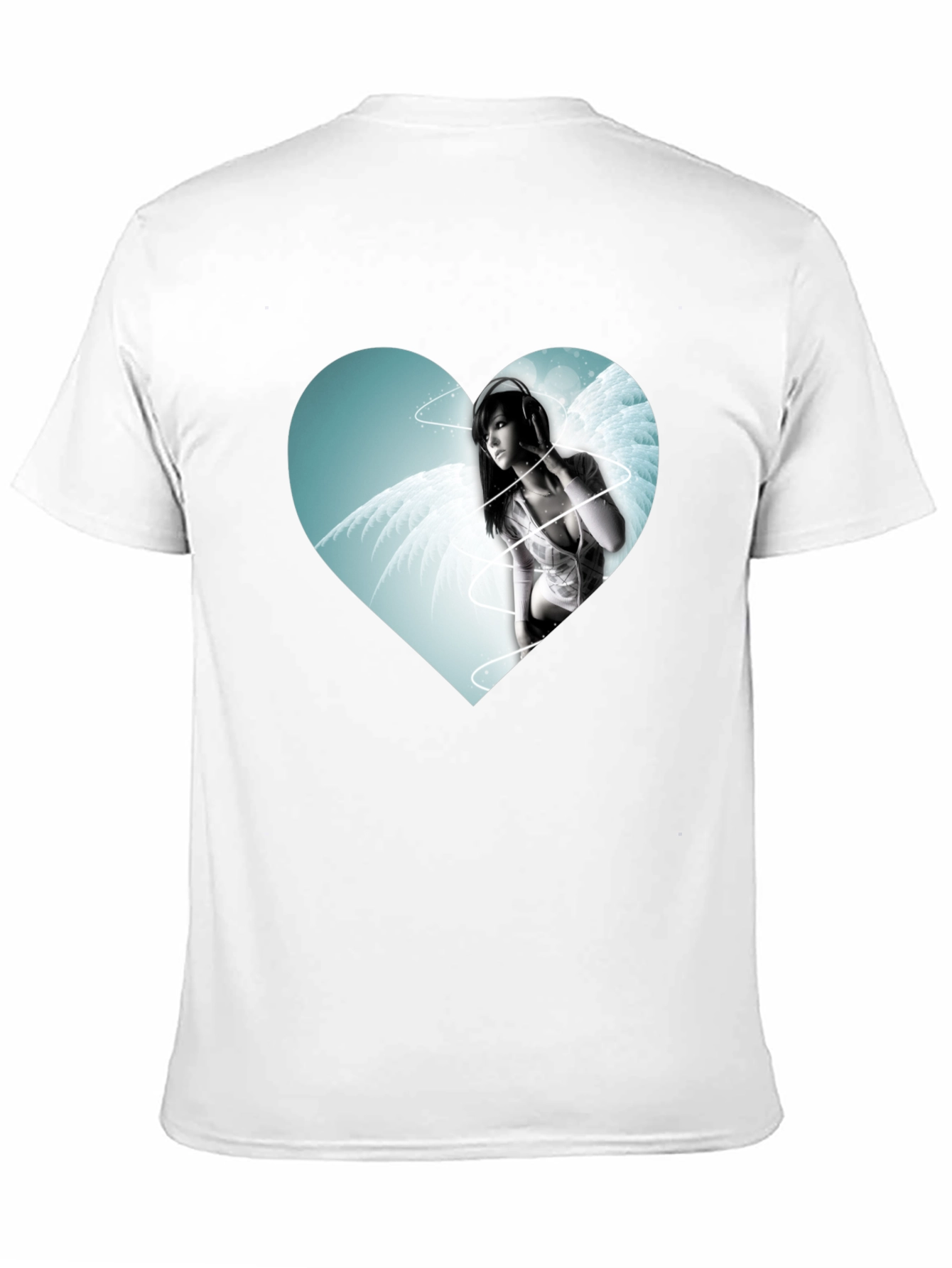 Heart Angel Graphic Black T-Shirt