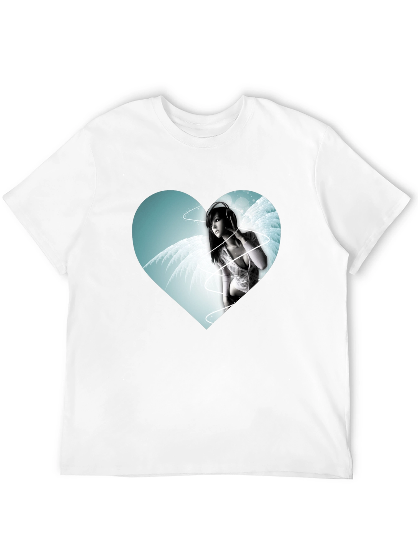 Heart Angel Graphic Black T-Shirt