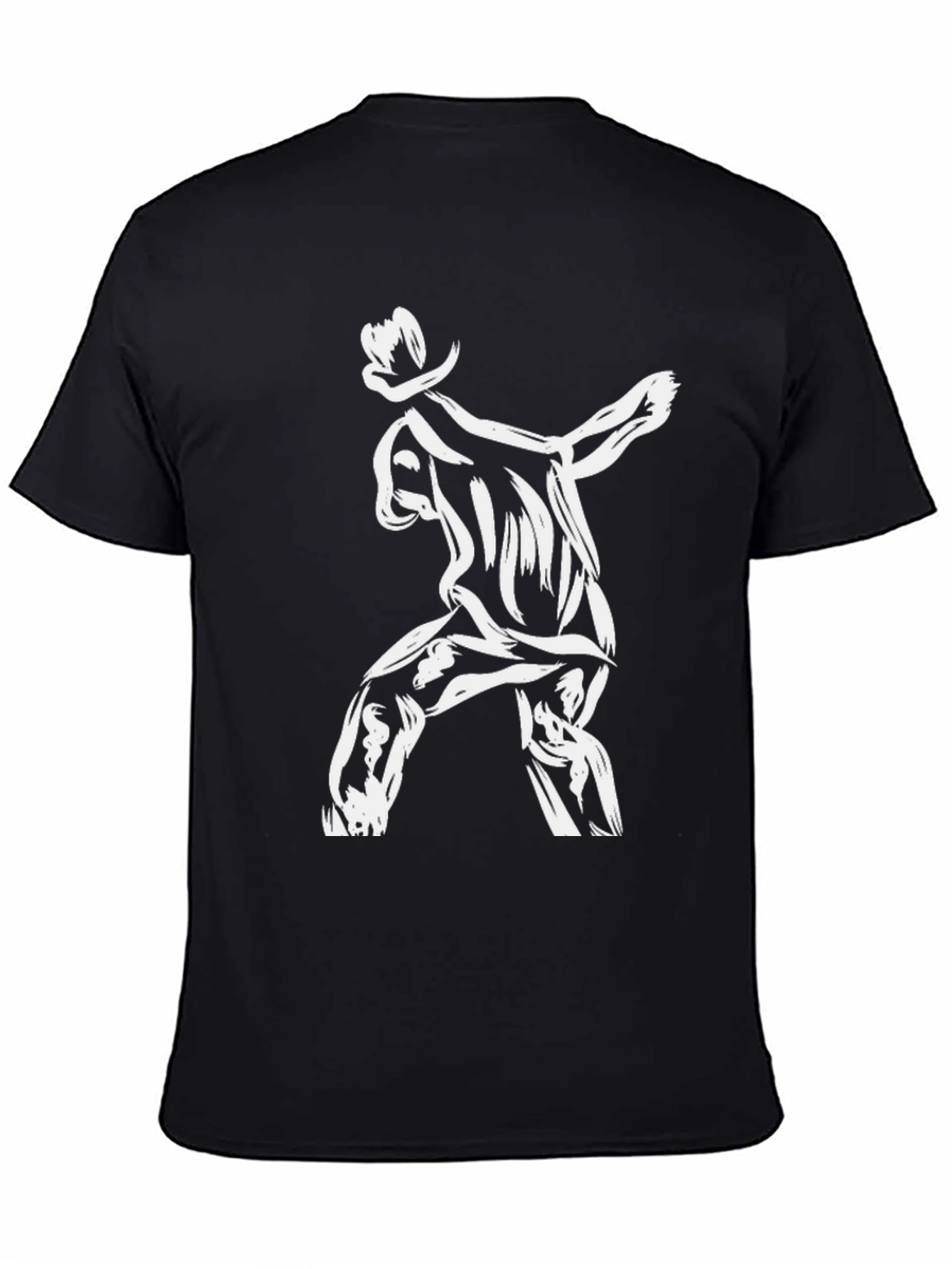 Cool Black T-Shirt with Graphic Dancer Design