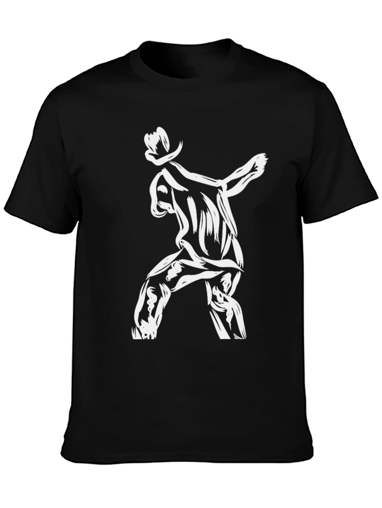 Cool Black T-Shirt with Graphic Dancer Design