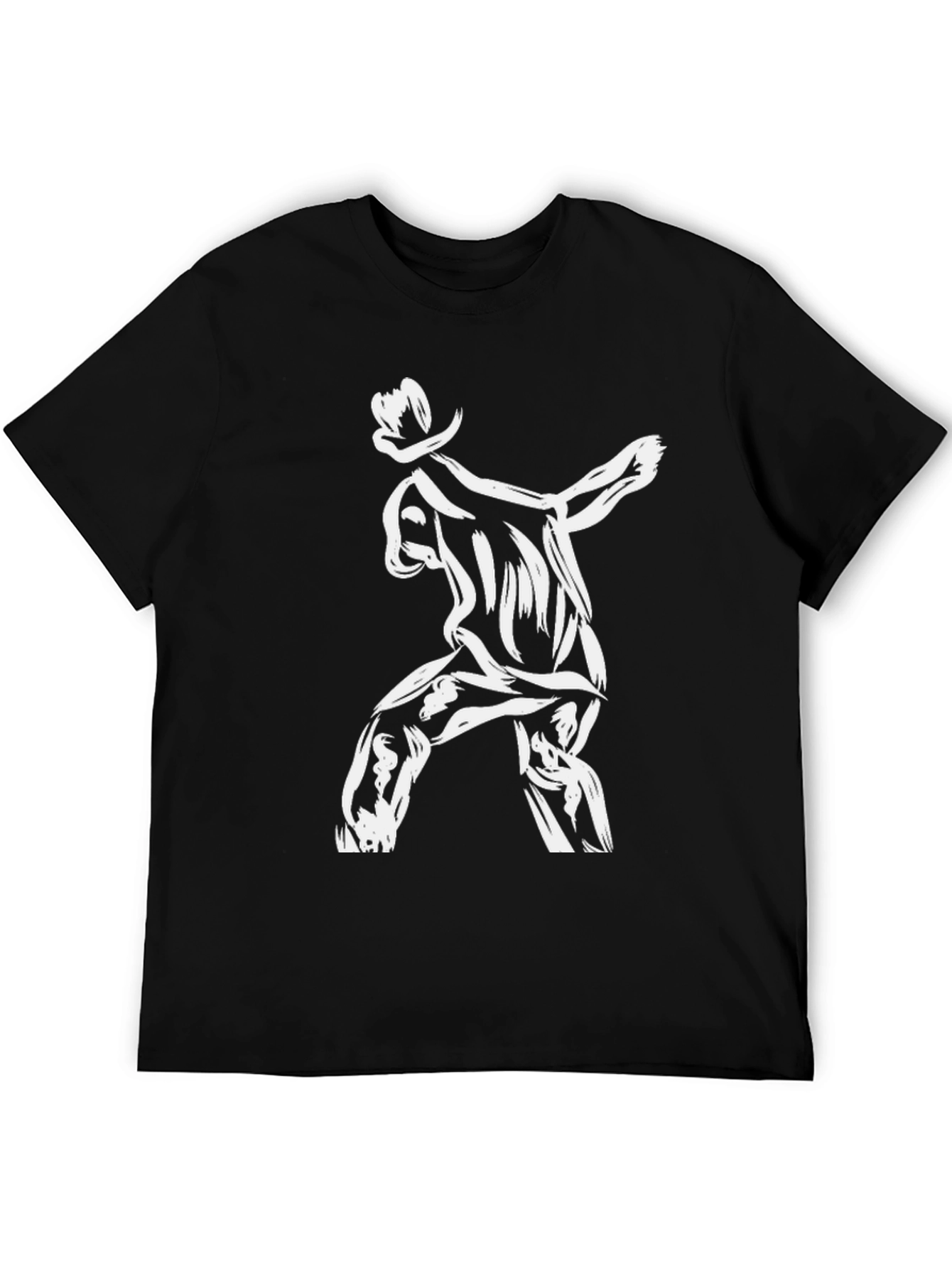 Cool Black T-Shirt with Graphic Dancer Design