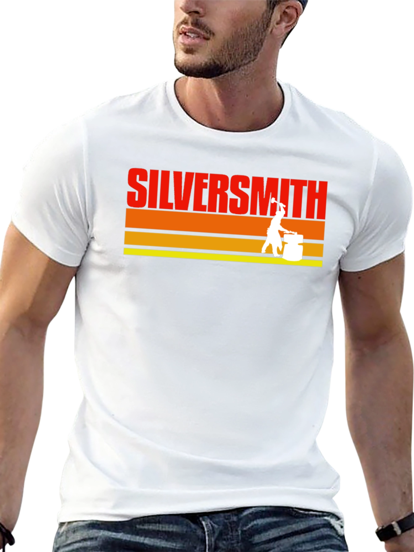 Silversmith T-Shirt - Retro Design Black Cotton Tee