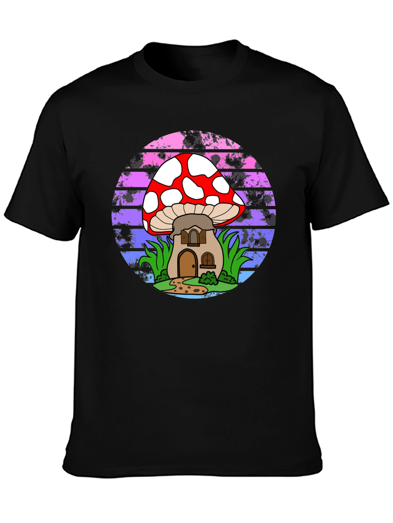 Mushroom House Graphic T-Shirt - Unique Nature Design