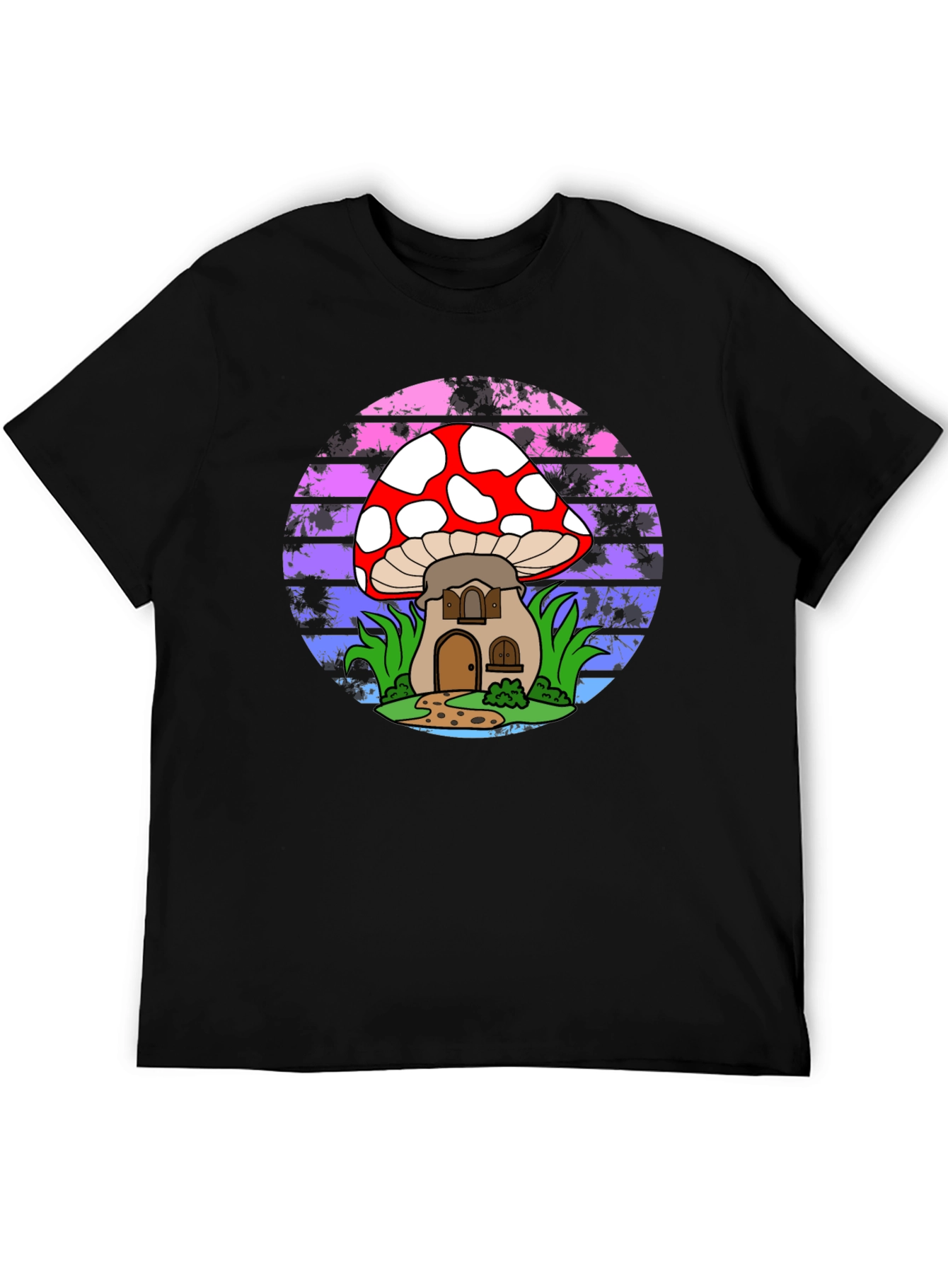 Mushroom House Graphic T-Shirt - Unique Nature Design
