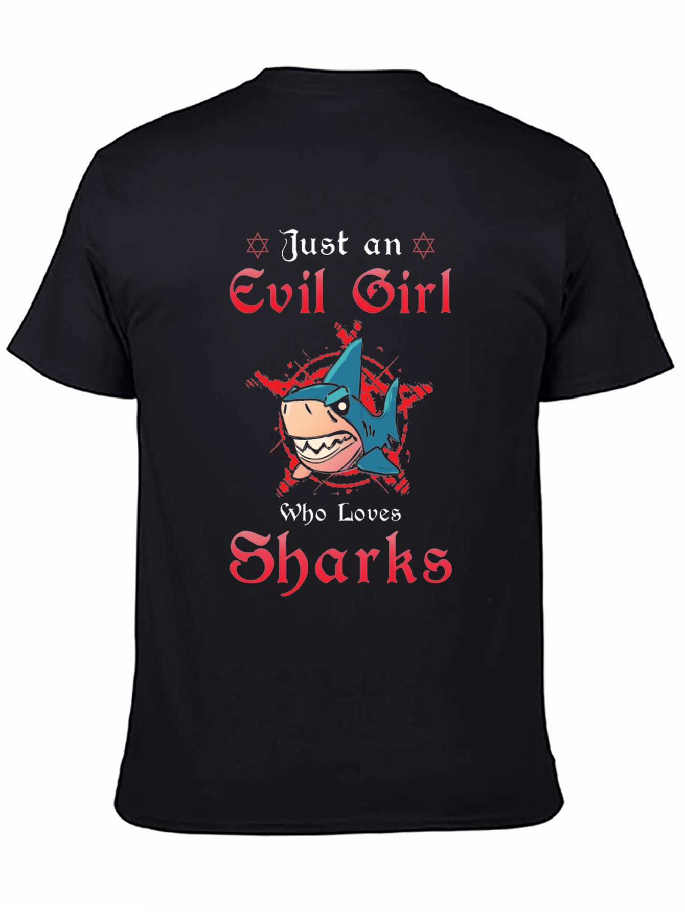 Evil Girl Shark Lover Graphic T-Shirt