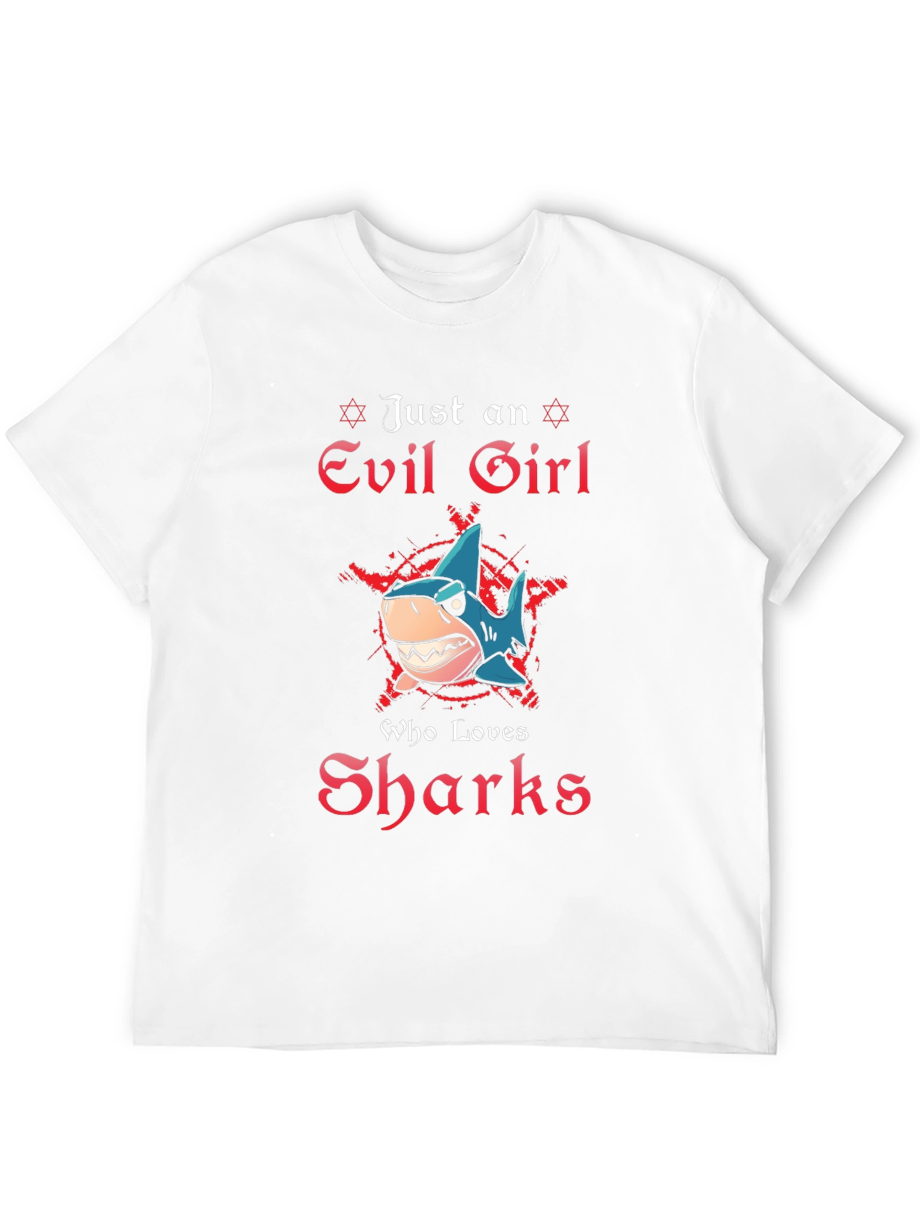 Evil Girl Shark Lover Graphic T-Shirt