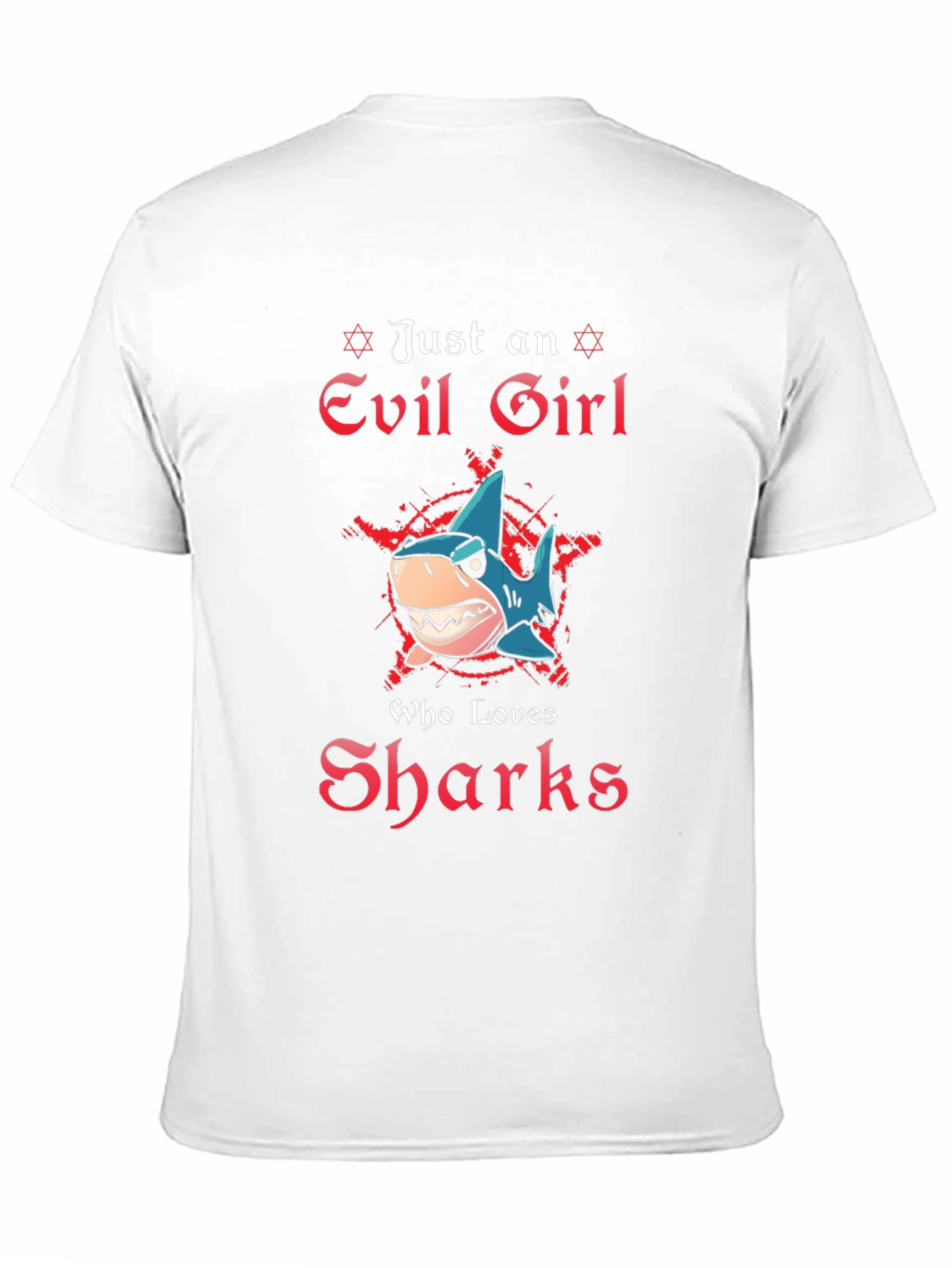 Evil Girl Shark Lover Graphic T-Shirt