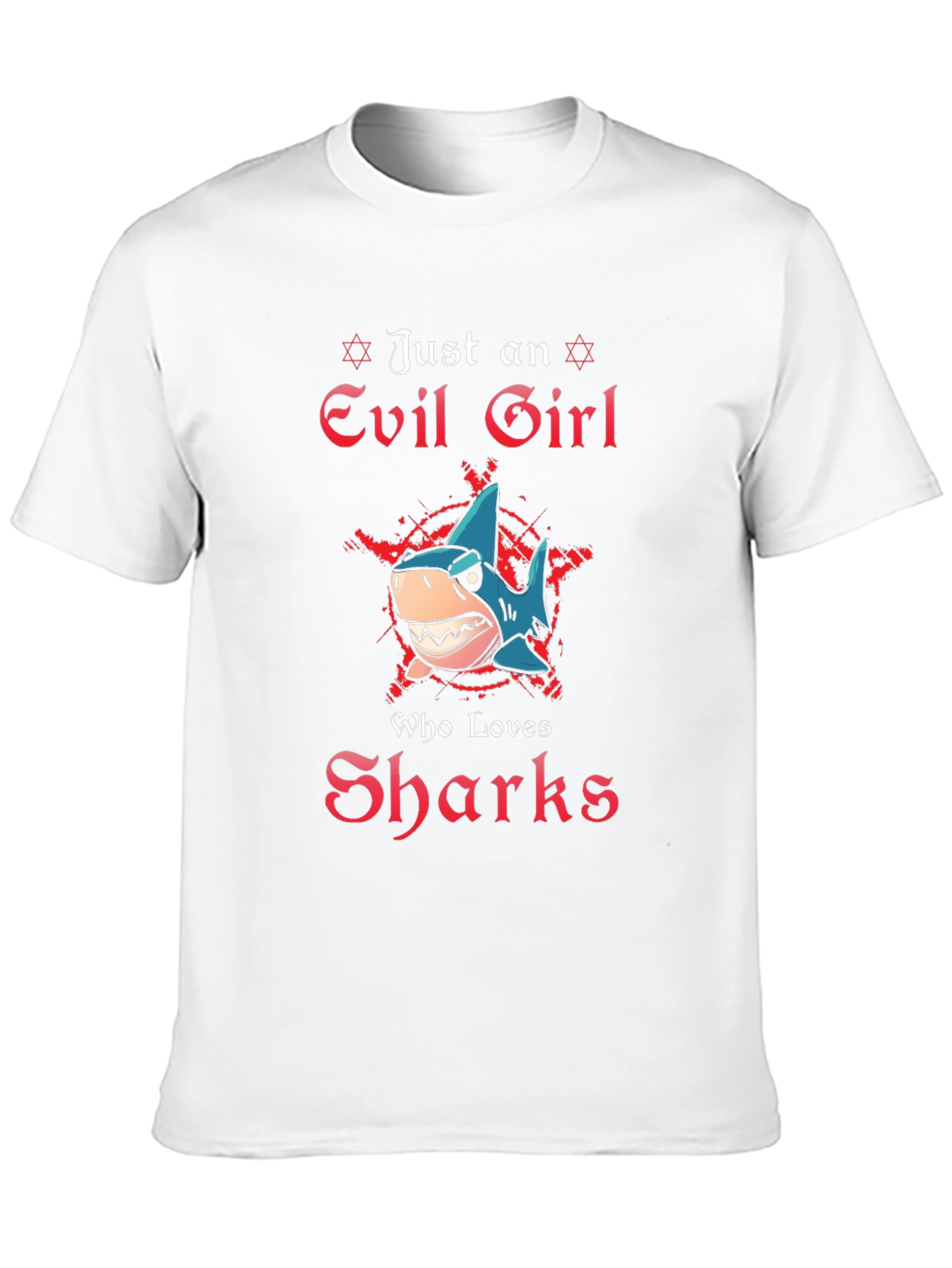 Evil Girl Shark Lover Graphic T-Shirt