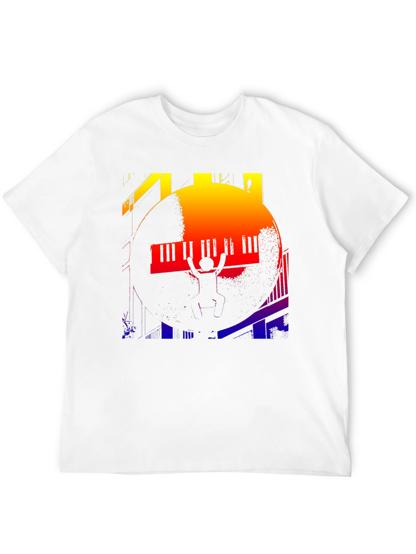Piano Silhouette Graphic Tee - Black