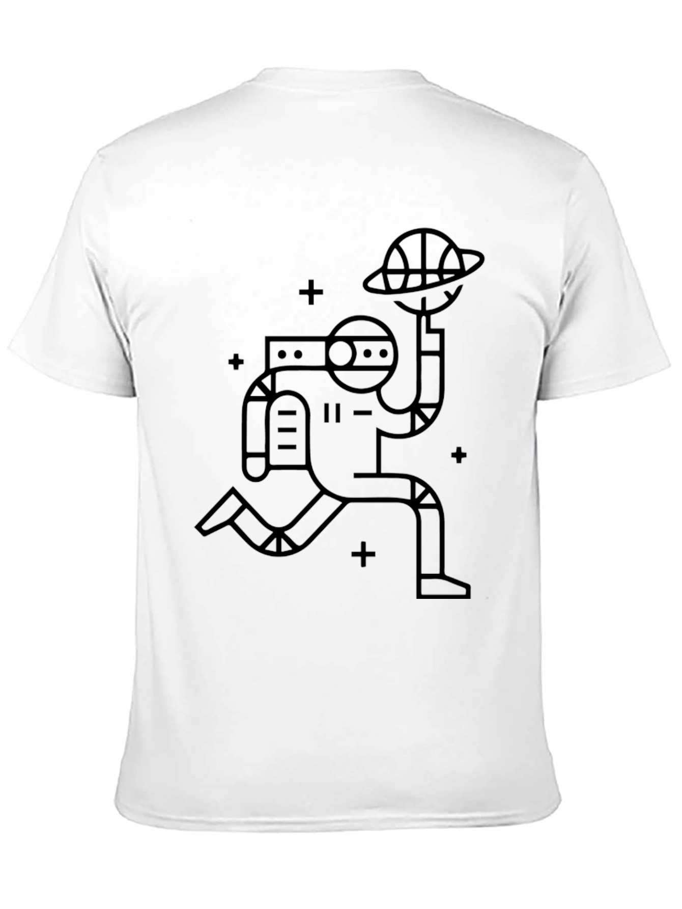 Astronaut Dunk Black T-Shirt - Space Basketball Tee