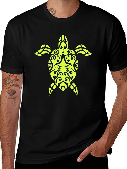 Tribal Turtle Black T-Shirt
