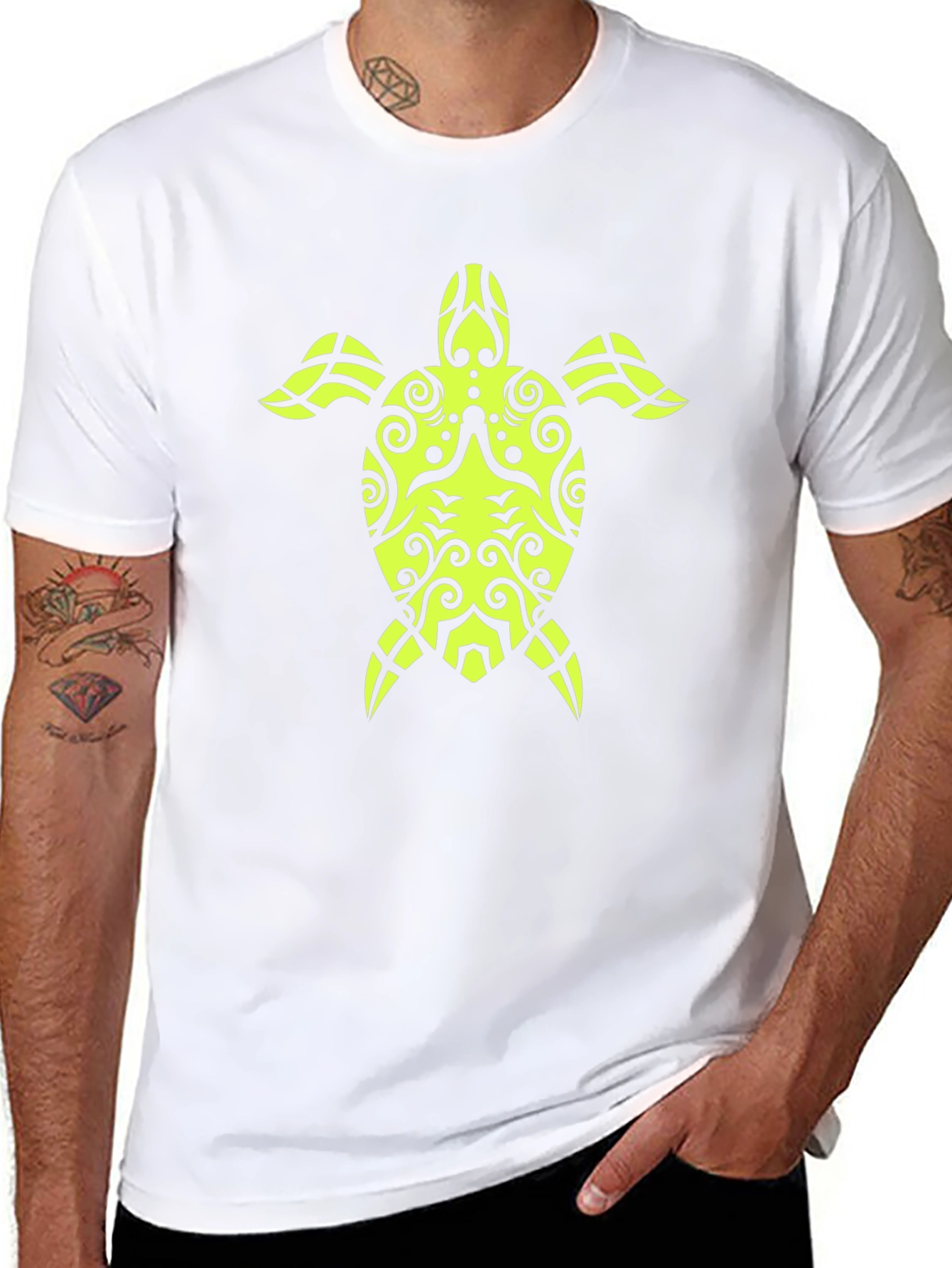 Tribal Turtle Black T-Shirt