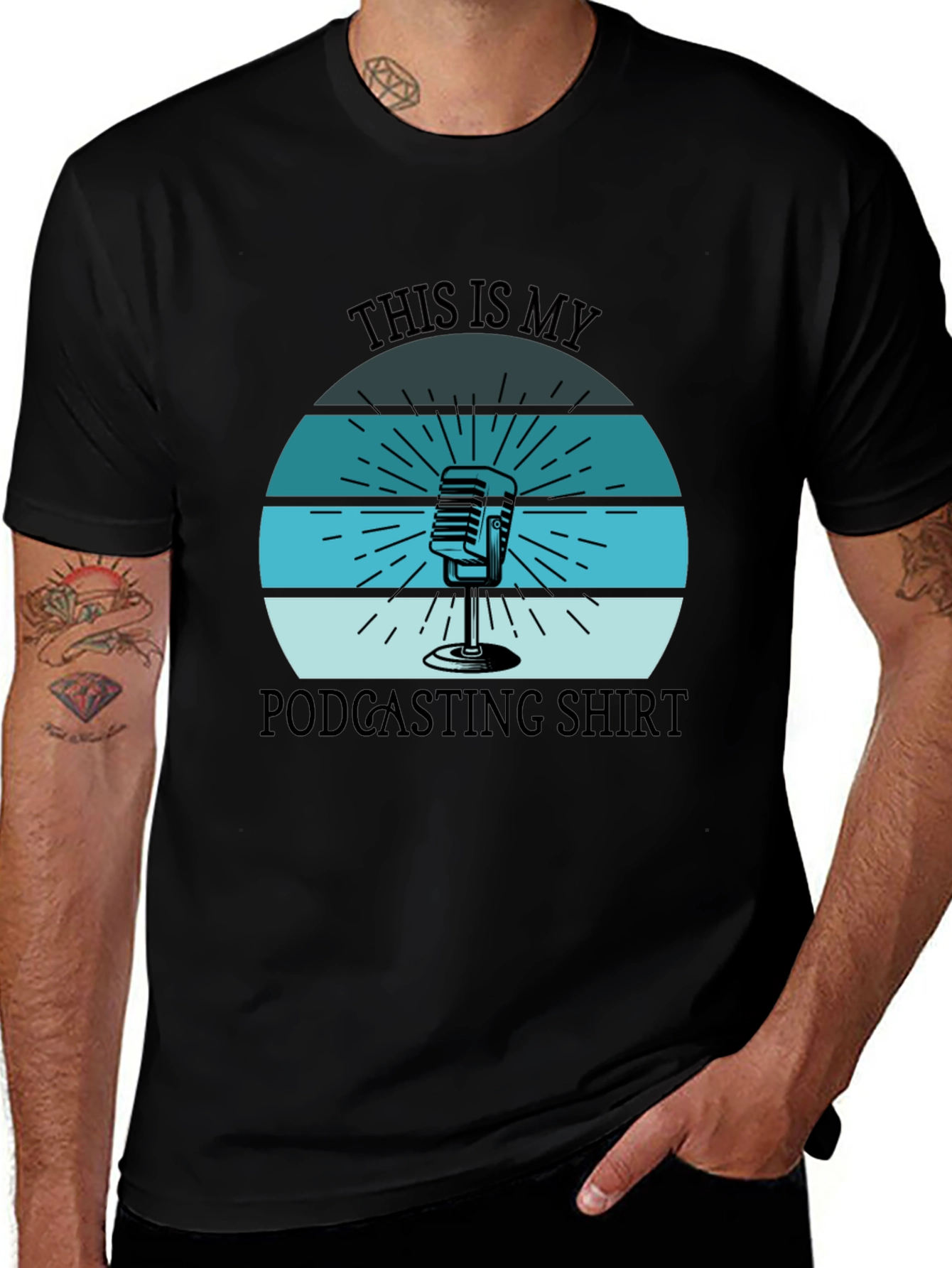 This is My Podcasting Shirt - Retro Microphone Tee