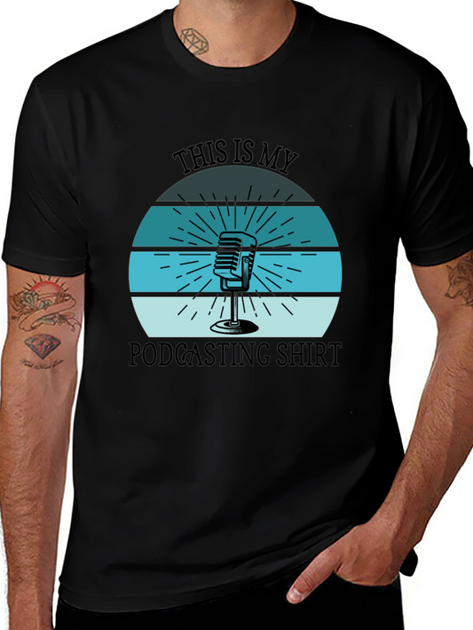 This is My Podcasting Shirt - Retro Microphone Tee